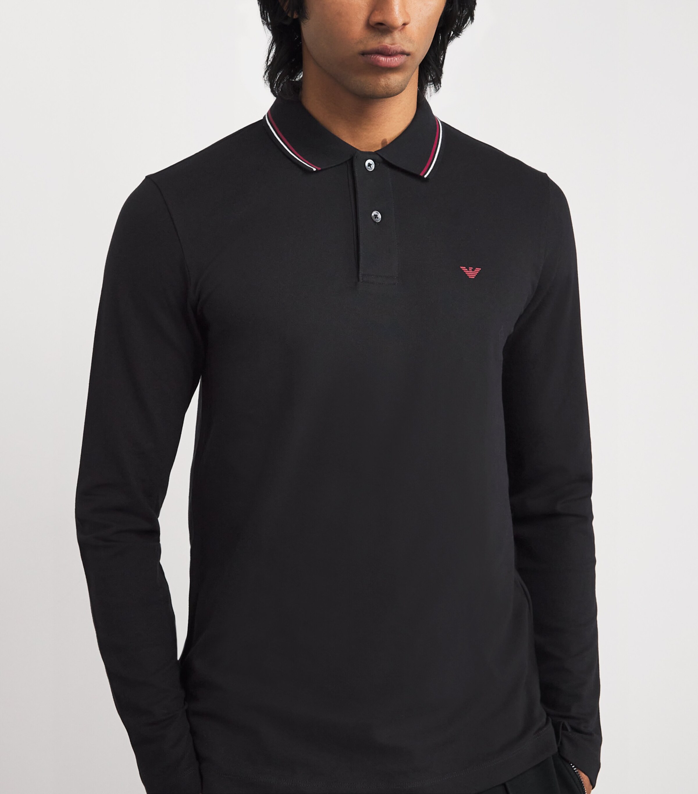 Stretch Piqué Cotton Polo Shirt 999 Image 6