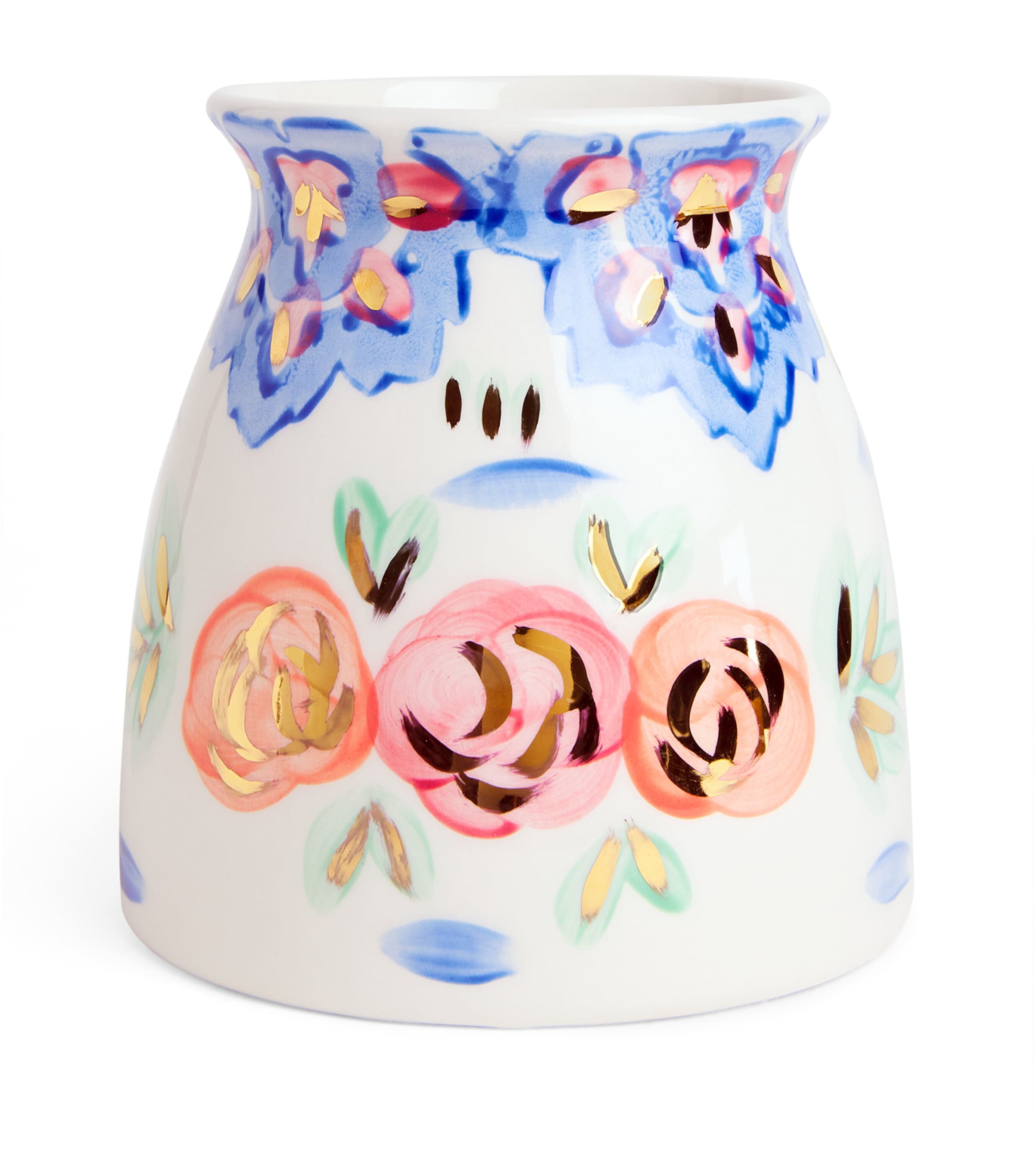 Jayne Redmond Hand-Painted Floral Vase (17cm) White Image 1