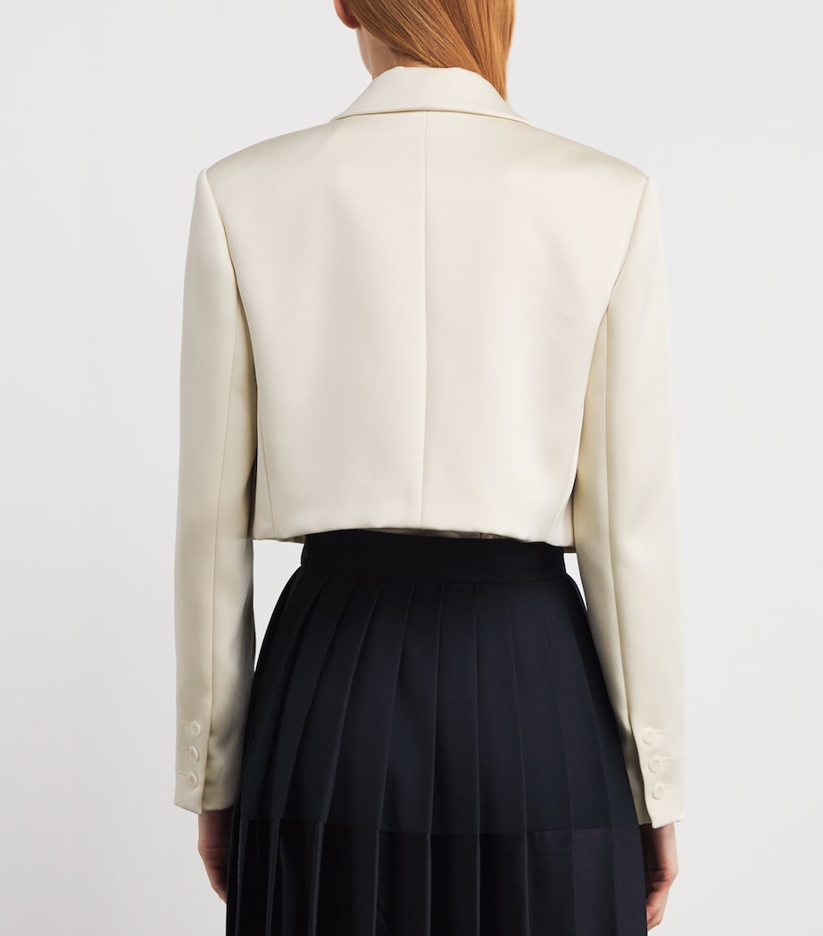 Satin Cropped Vivane Blazer IVORY Image 4