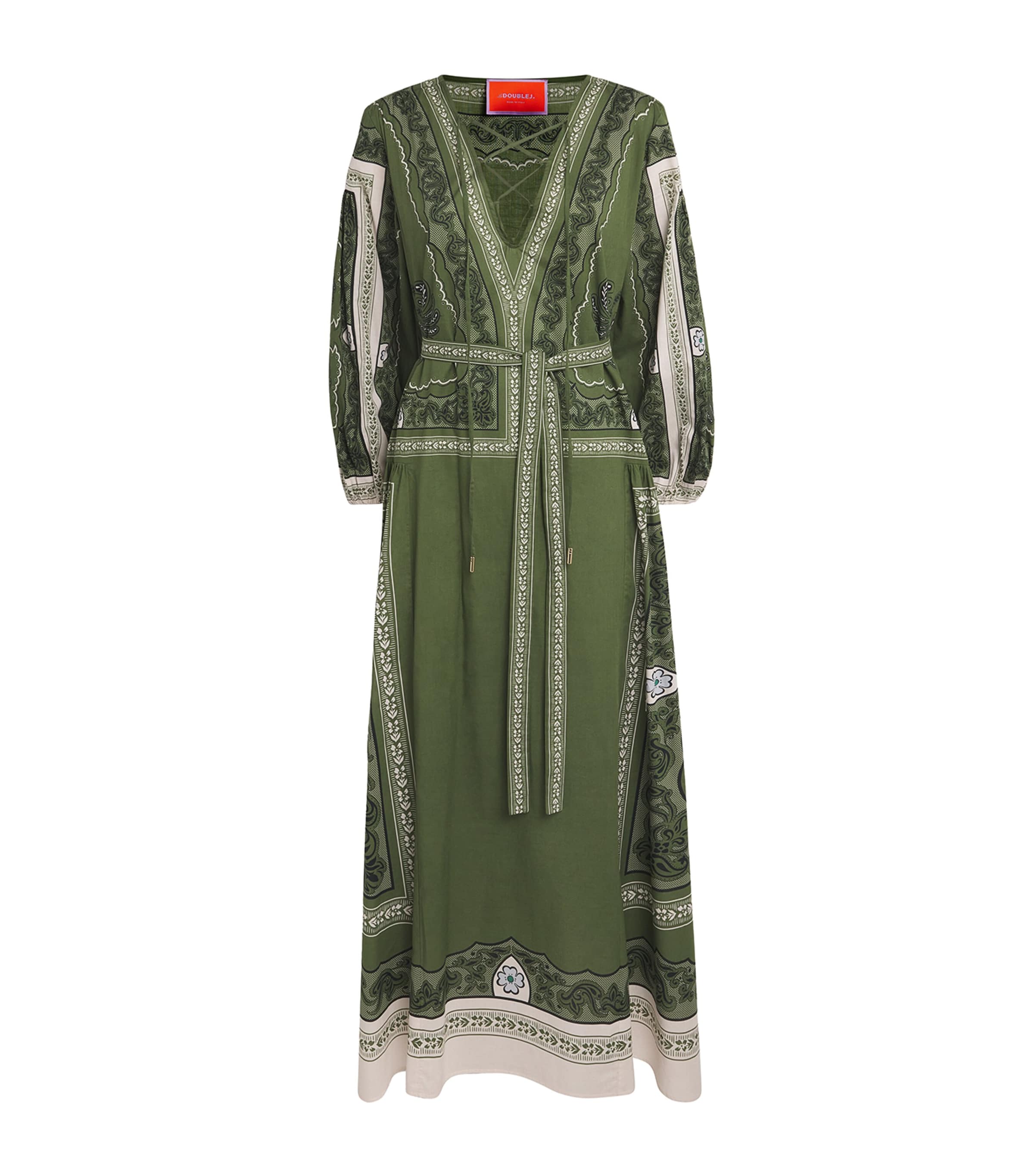 Shop La Doublej Cotton Belted Viviana Maxi Dress