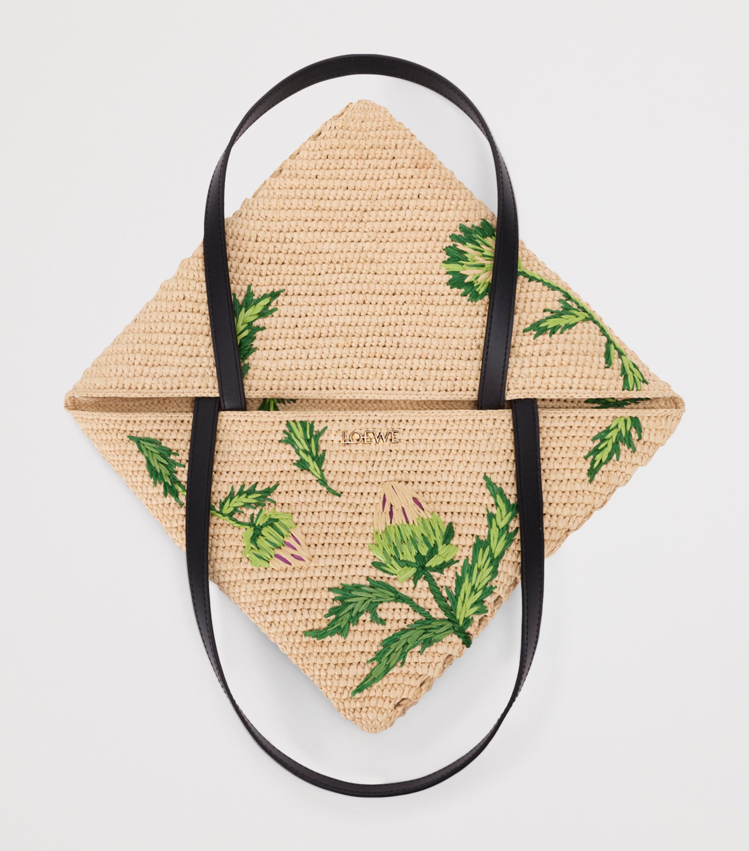 LOEWE x Paula's Ibiza Artichoke Puzzle Fold Tote Bag Natural/green Image 4