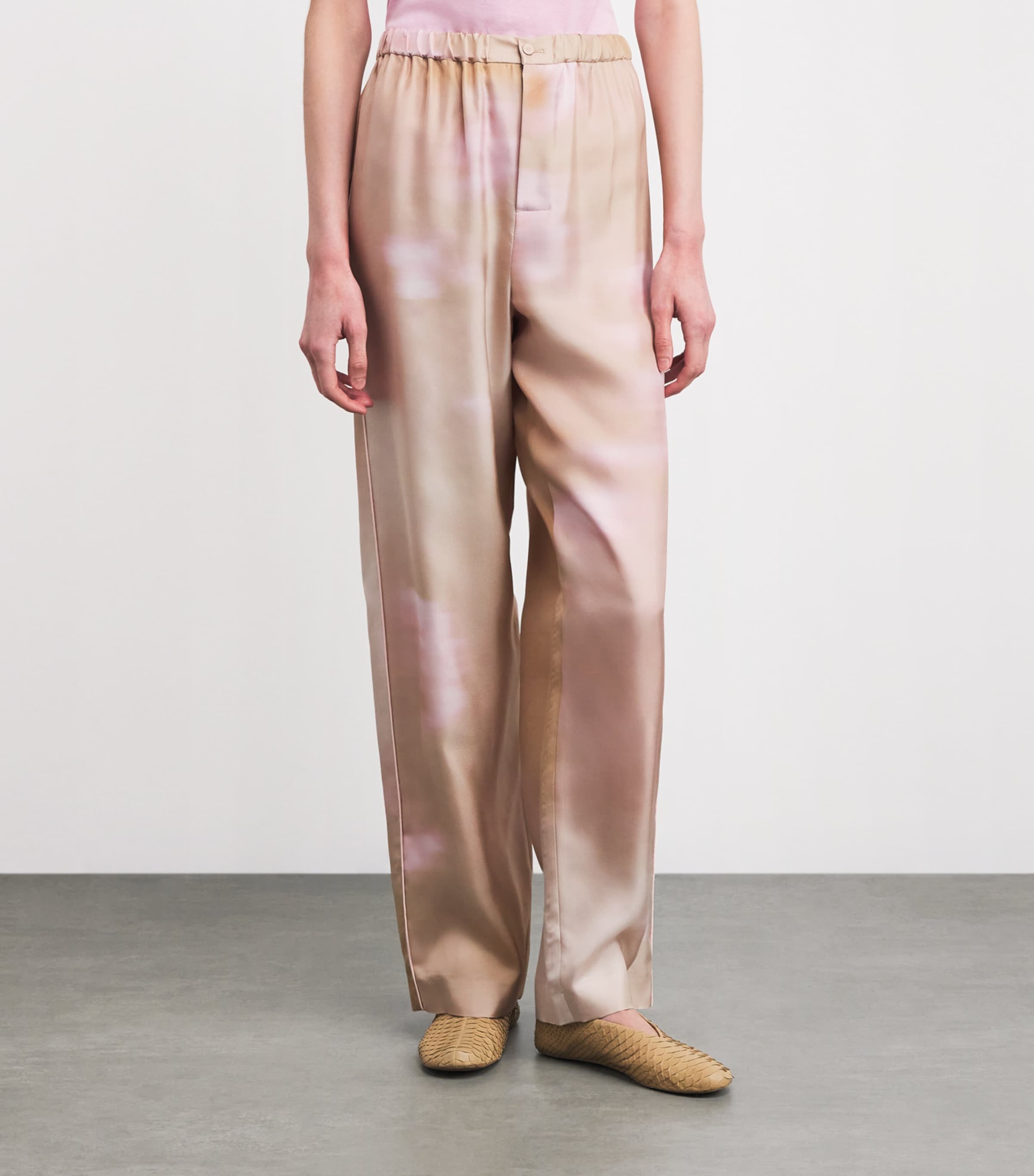Silk Printed Trousers VR1 MEMENTO ROSAE Image 3
