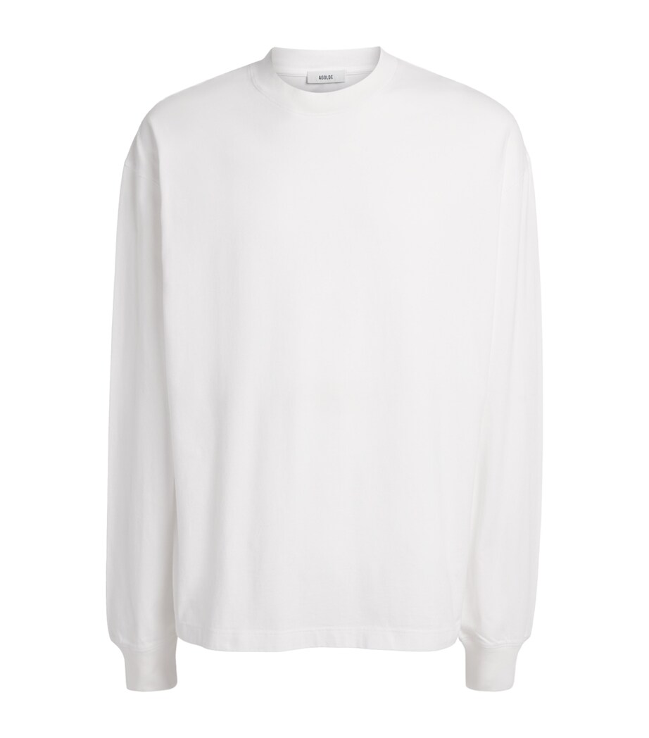 AGOLDE Mens Cotton Asha Long-Sleeve T-Shirt White Image 1