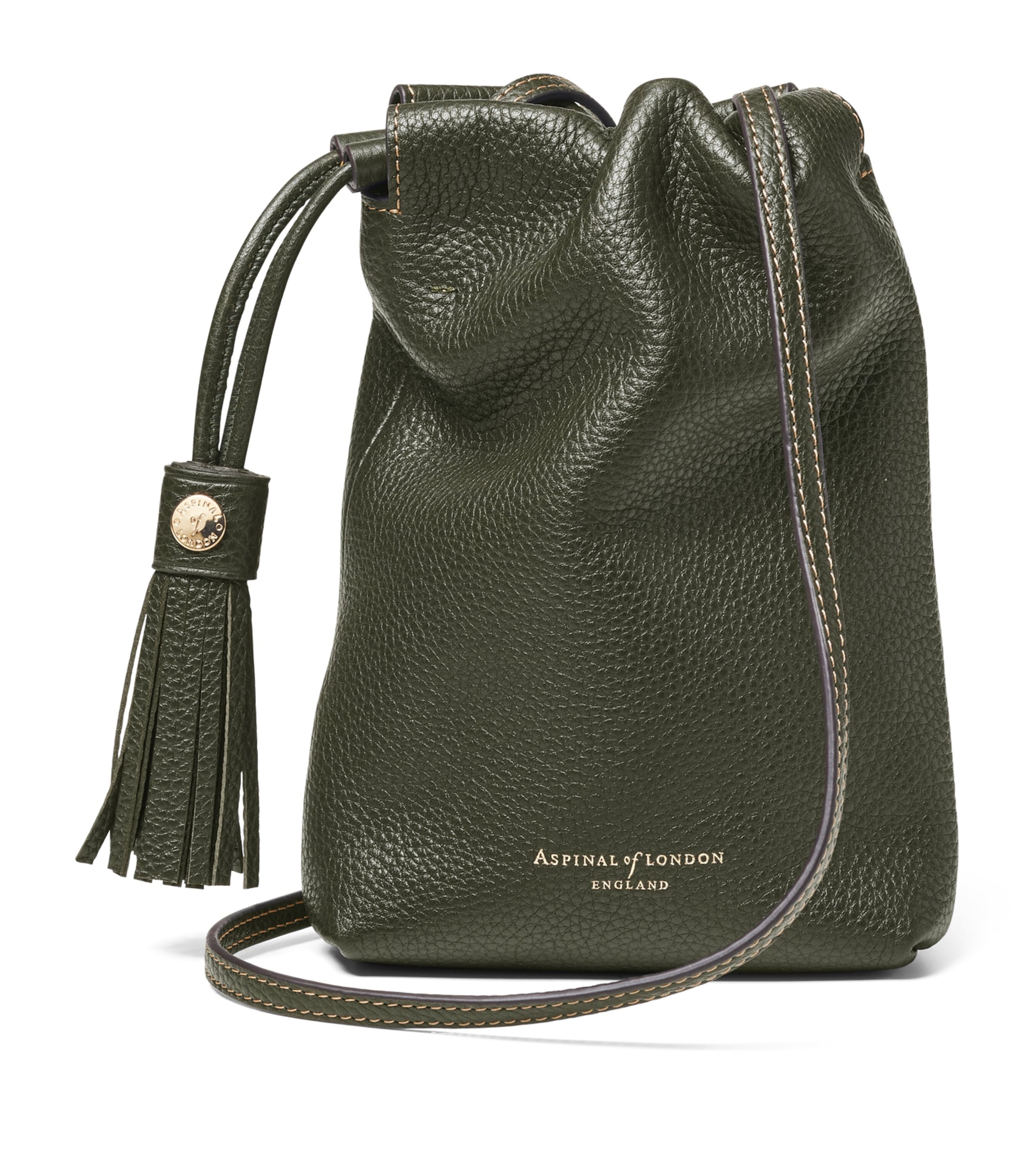 Aspinal Of London Womens Green Hudson Leather Cross-body Bag In Green