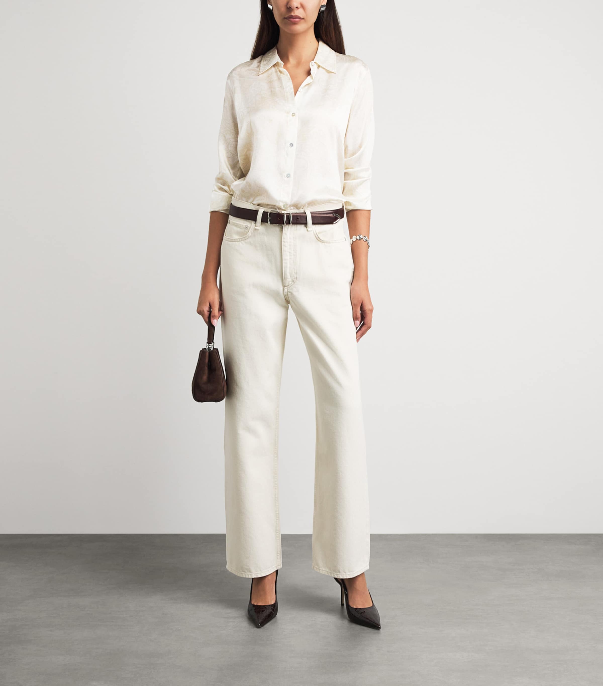 L'Agence Womens Silk Tyler Blouse Vwtp Vnt Wt Tnl Psly Image 2