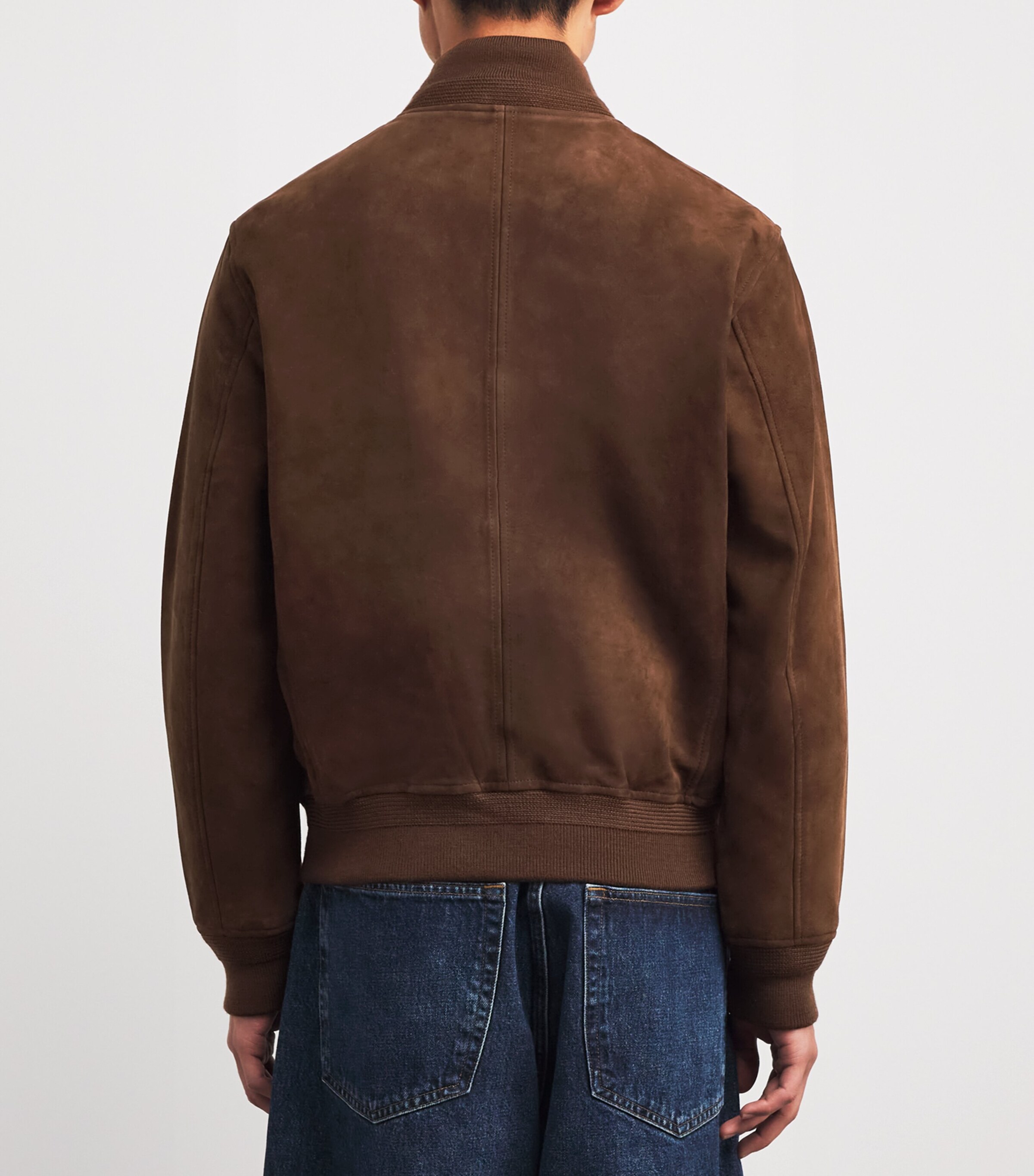 Suede Bomber Jacket BROWN Image 4