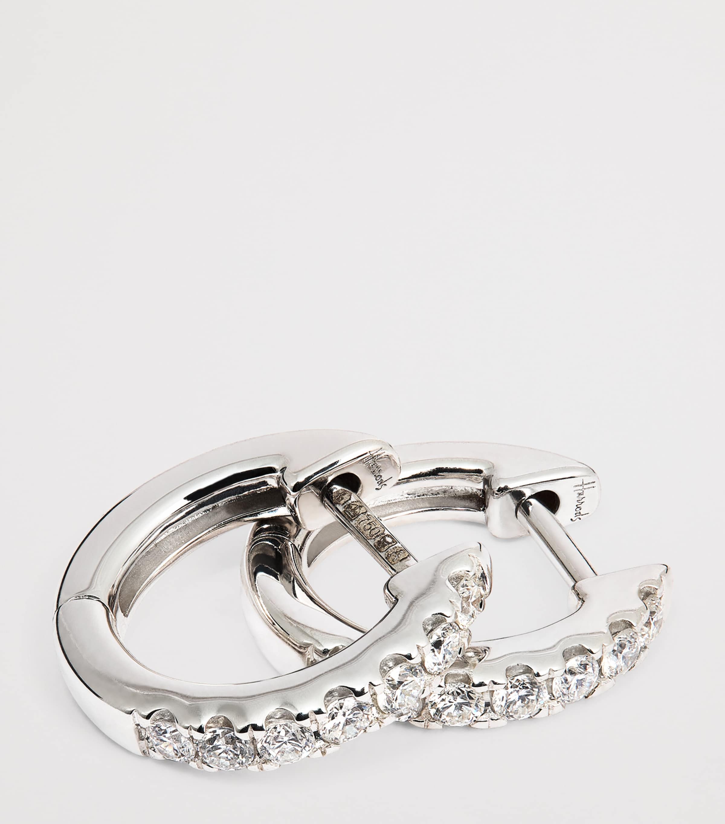 White Gold and Diamond Huggie Earrings (0.20ctw) WHITE GOLD Image 5