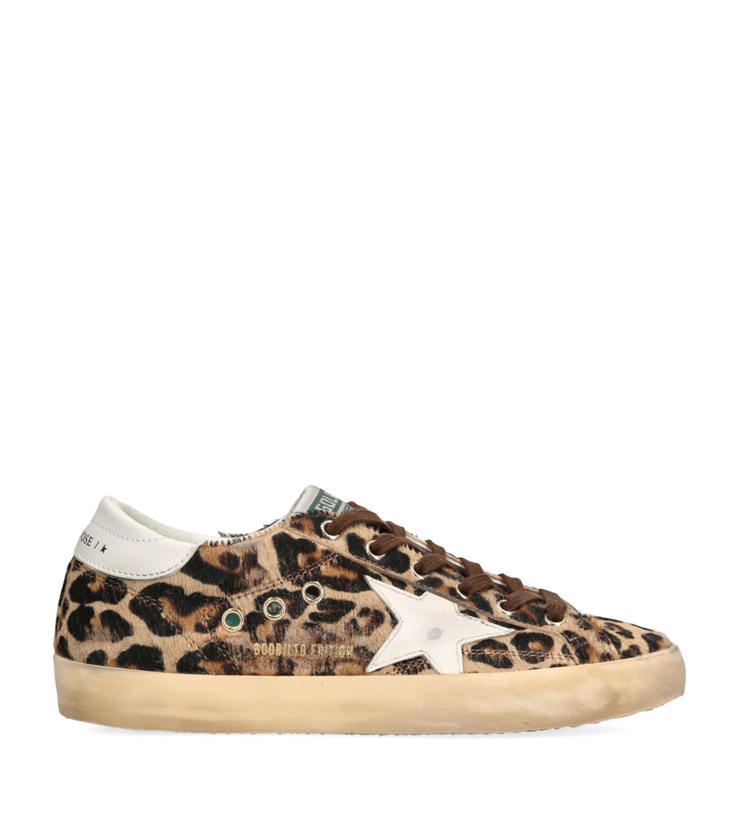 GOLDEN GOOSE PONY SKIN LEOPARD PRINT SUPER-STAR SNEAKERS