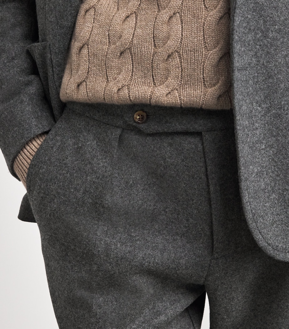 Wool-Blend Flannel Trousers MEDIUM GREY HEATHER Image 6