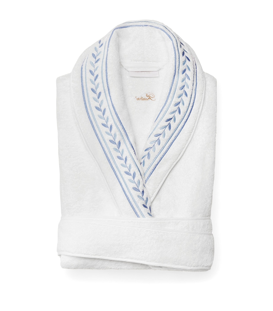 Cotton Impero Bathrobe (Large) WHT/MEDIUM BLUE Image 1