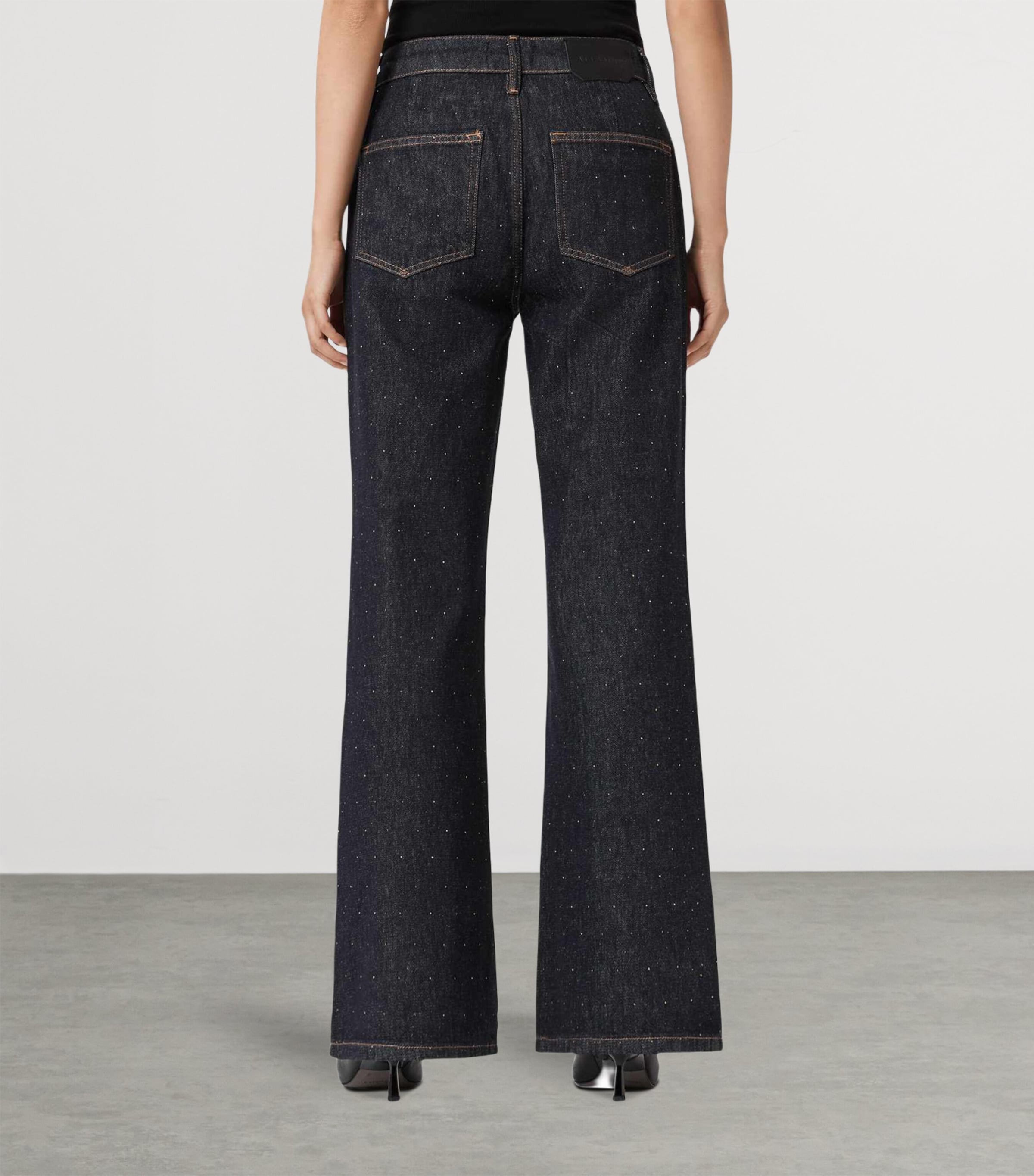 Ember Sparkle Mid-Rise Flared Jeans RAW INDIGO BLUE Image 6