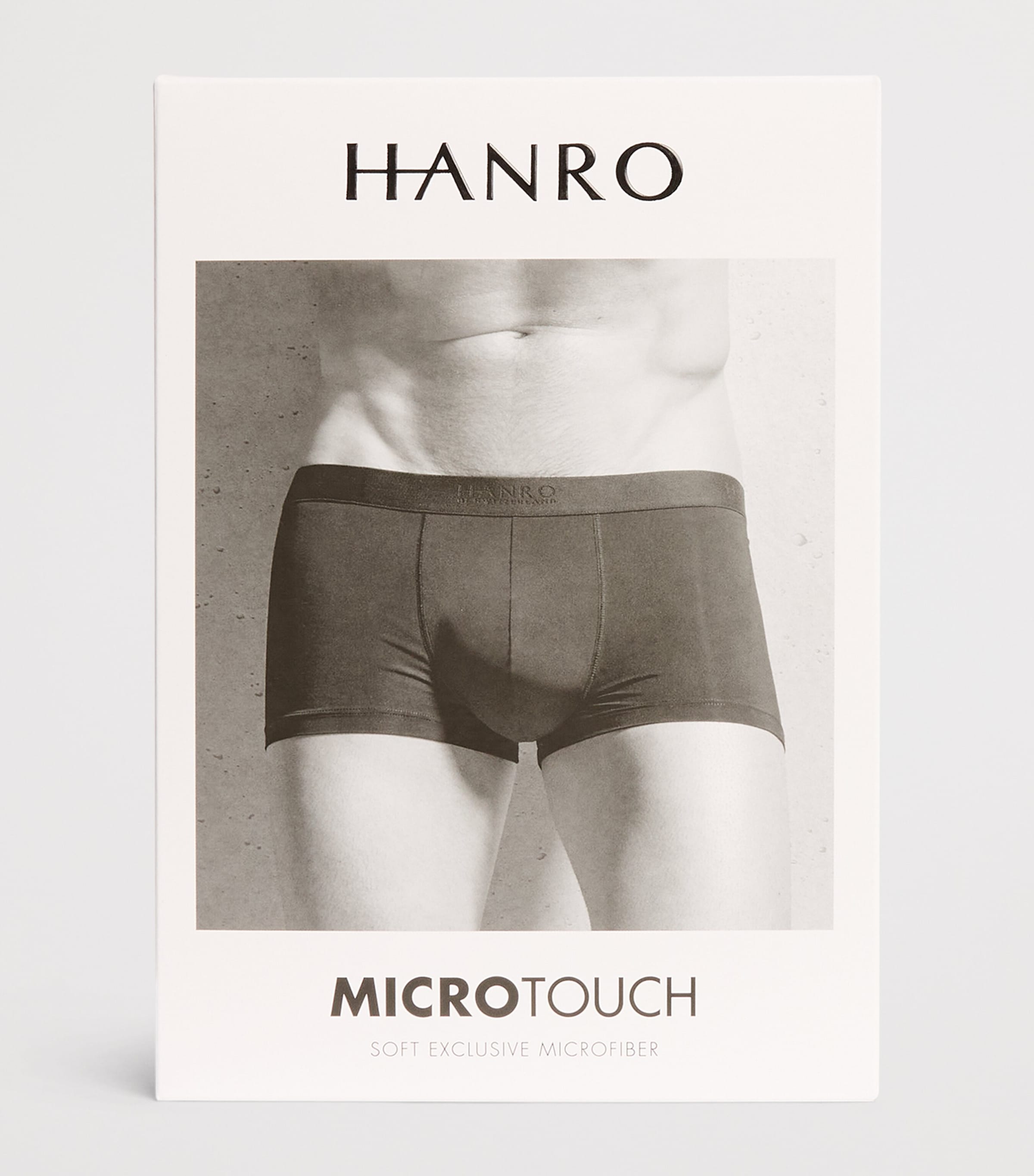 Hanro Mens Micro-Touch Boxer Briefs Stormy Gre Image 4