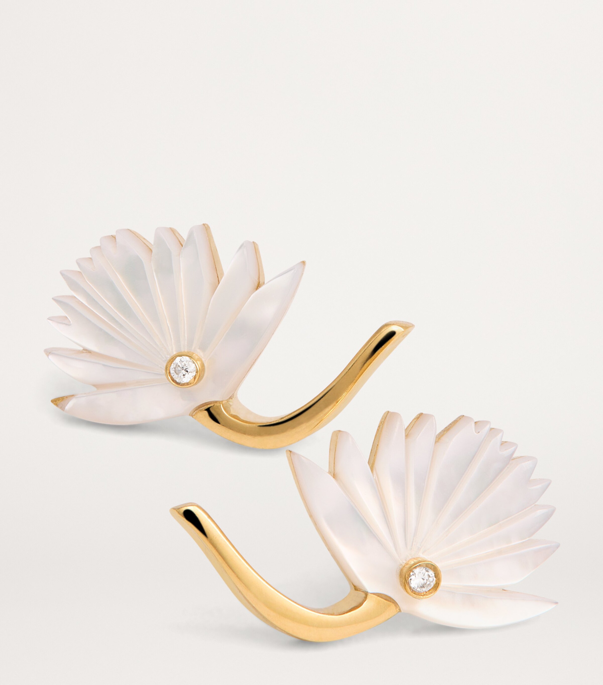 L'ATELIER NAWBAR Yellow Gold, Diamond and Mother of Pearl Psychedeliah Earrings Yellow Gold Image 5