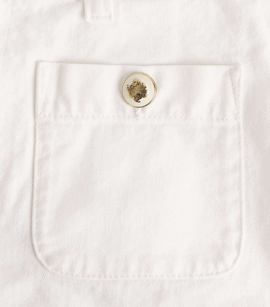 Sandro Paris Womens Denim High-Waist Shorts White Image 6