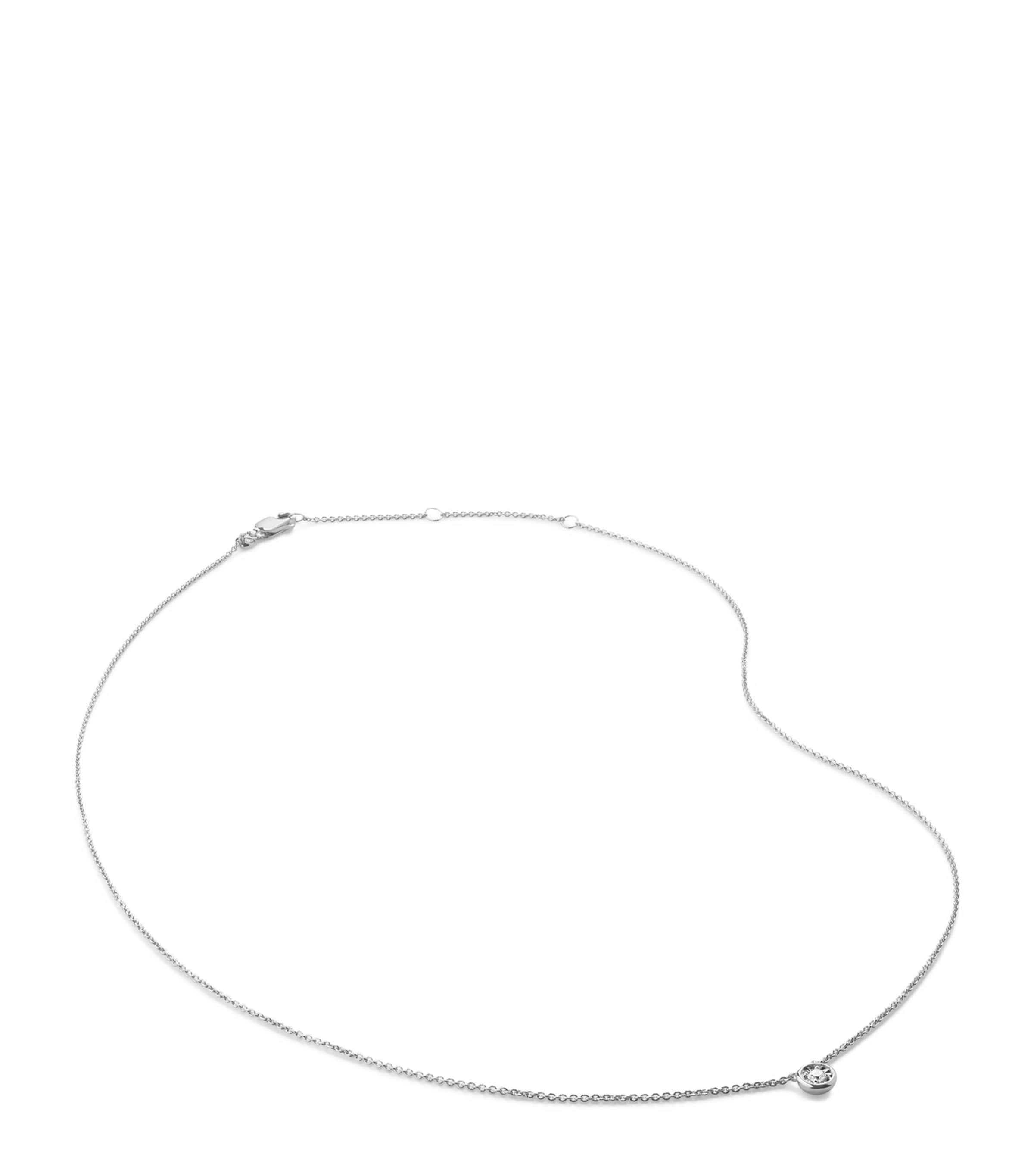 Monica Vinader Small Sterling Silver and Diamond Necklace Sterling Silver Image 1