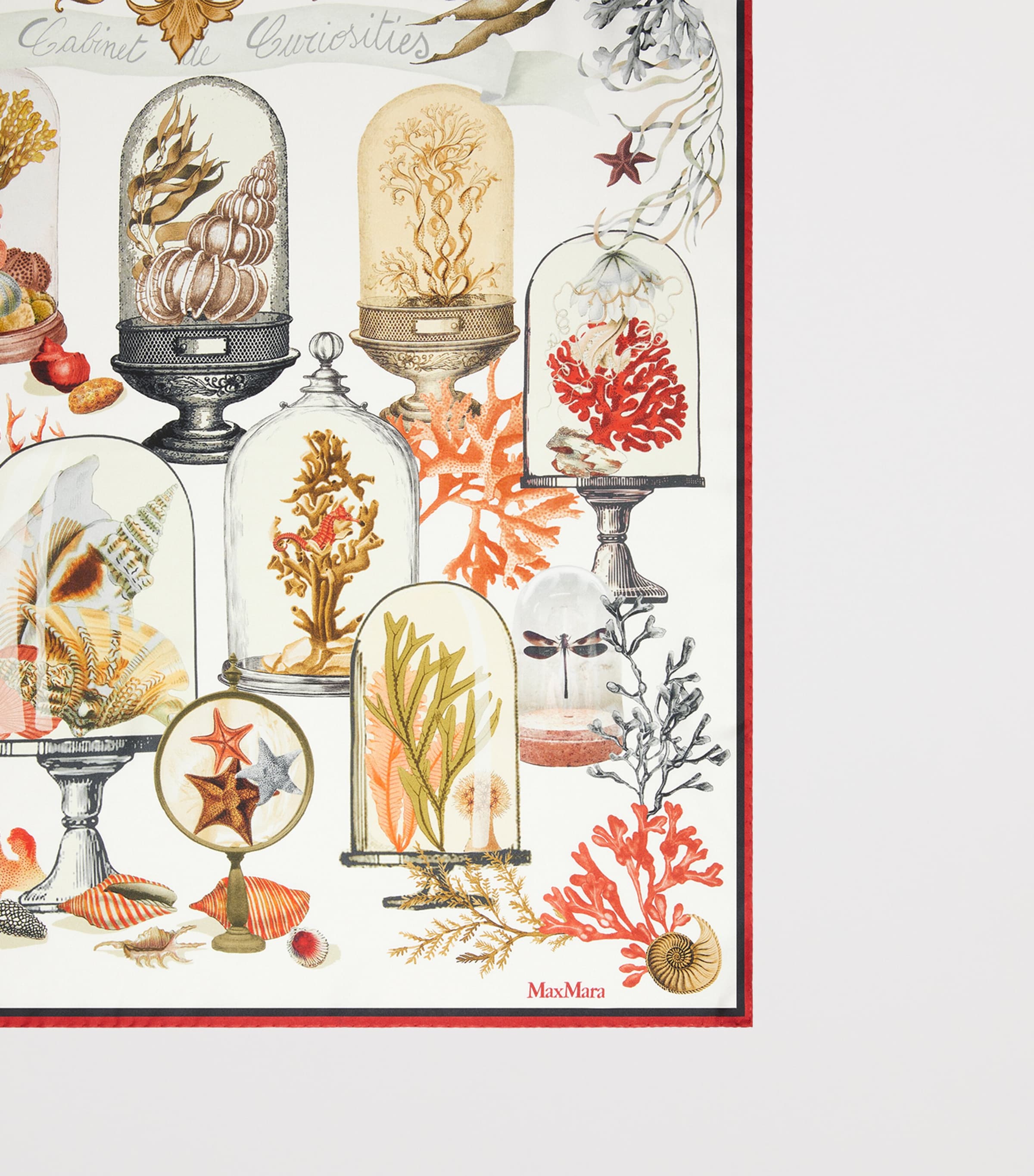 Silk Printed Square Scarf BEIGE Image 2