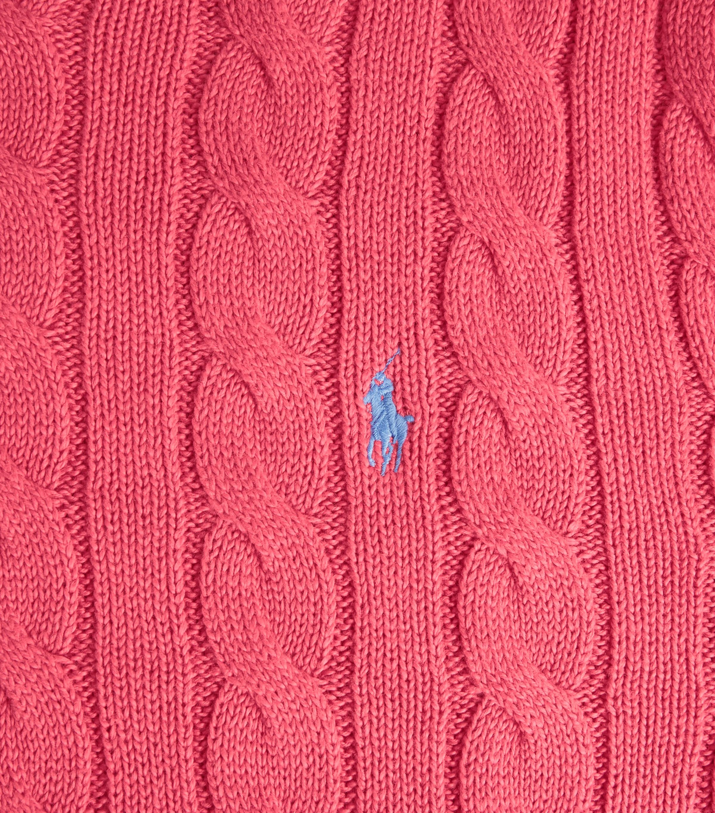 Cotton Cable-Knit Sweater PALE RED Image 5