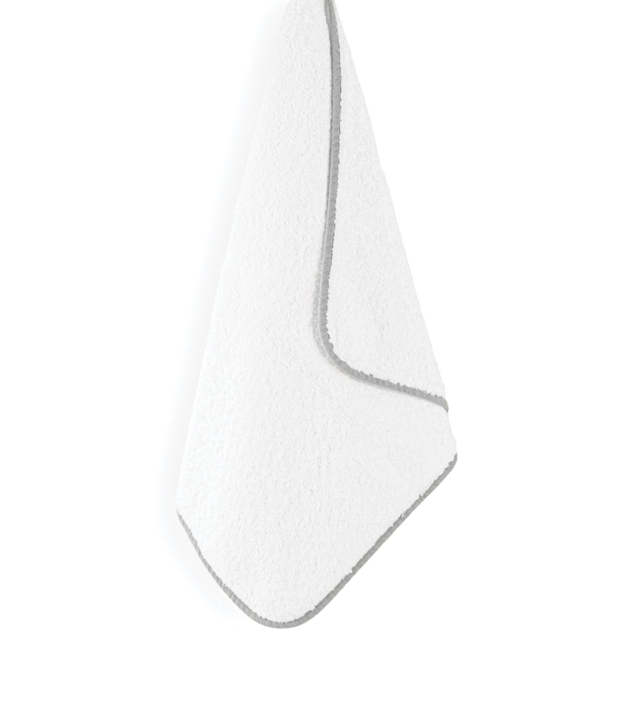 Egyptian Cotton Portobello Washcloth (30cm x 30cm) WHITE/SILVER Image 2
