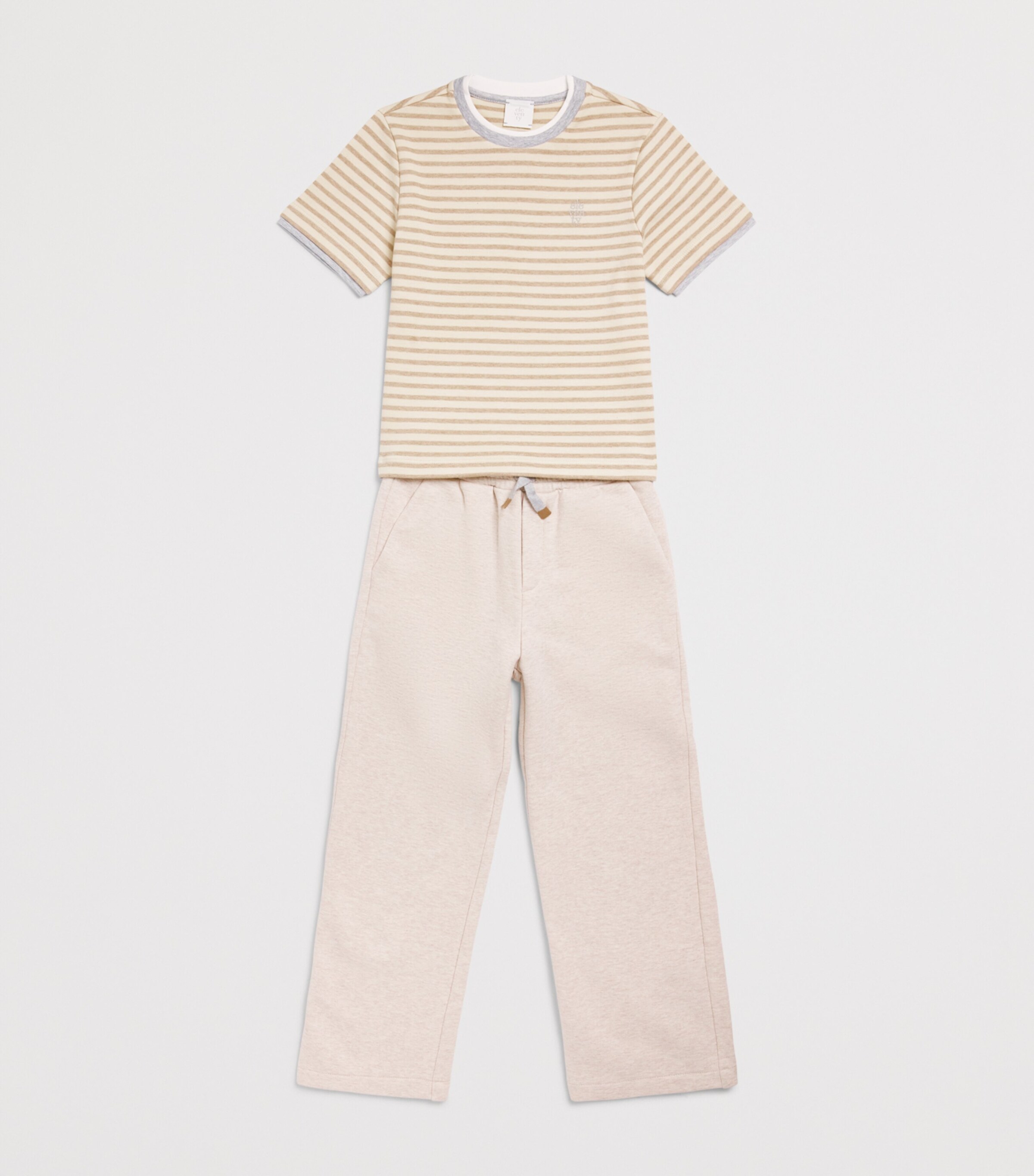 Eleventy Kids Cotton Stripe T-Shirt (2-16 Years) Ivory/beige Image 3