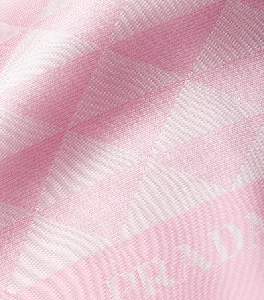 Prada Silk Printed Triangle Scarf Pink Image 3