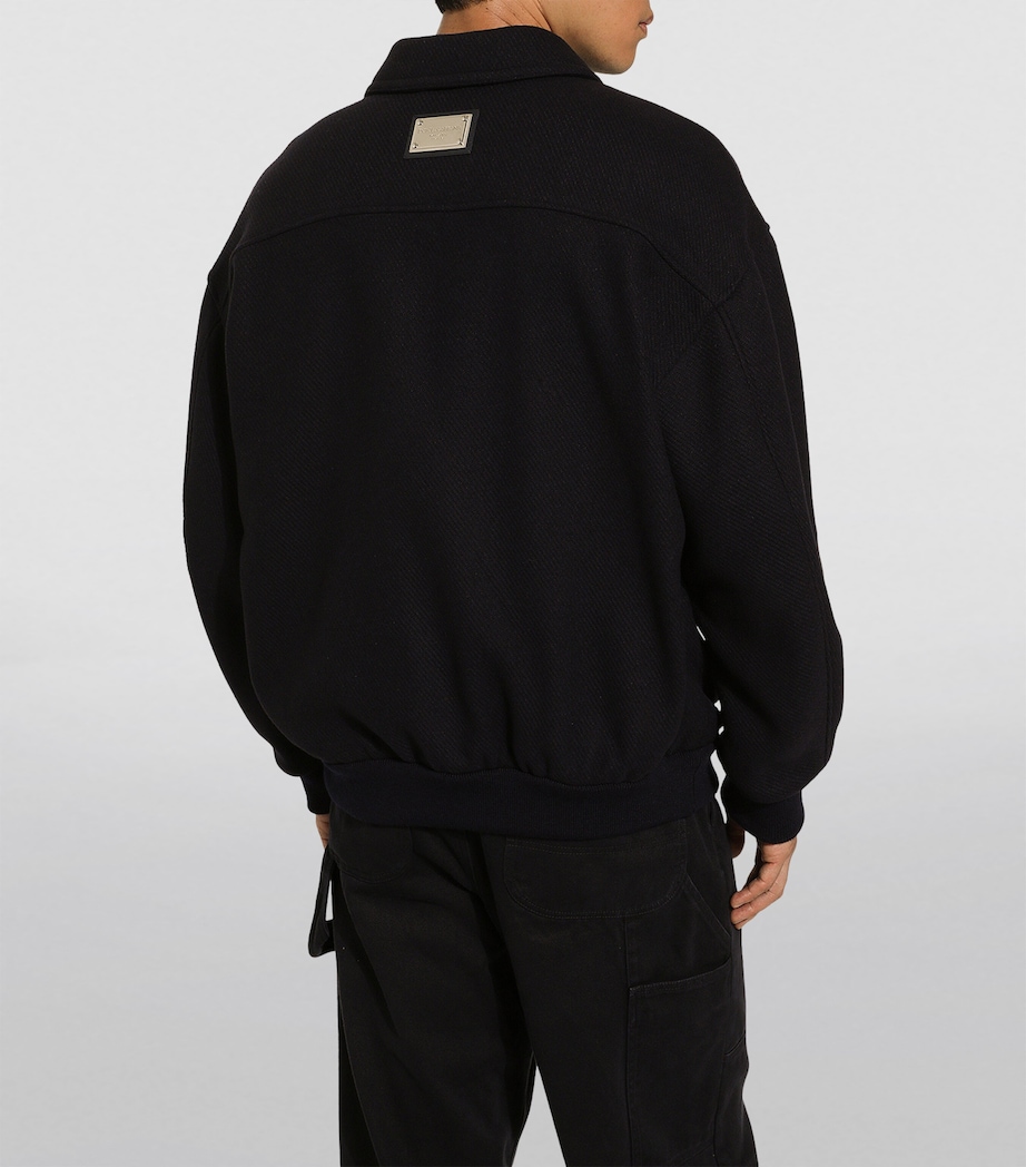 Dolce&Gabbana Mens Wool-Blend Bomber Jacket Very Dark Blue Image 4