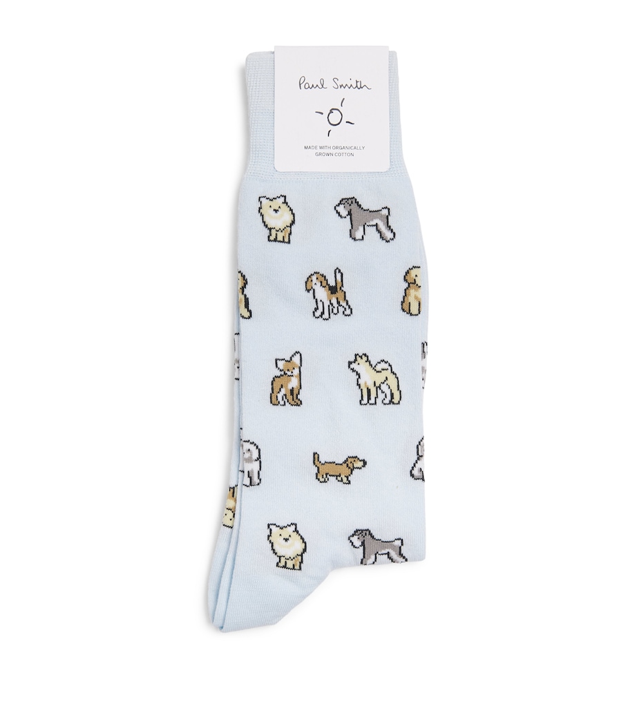 Paul Smith Mens Dog Socks Blue Image 1