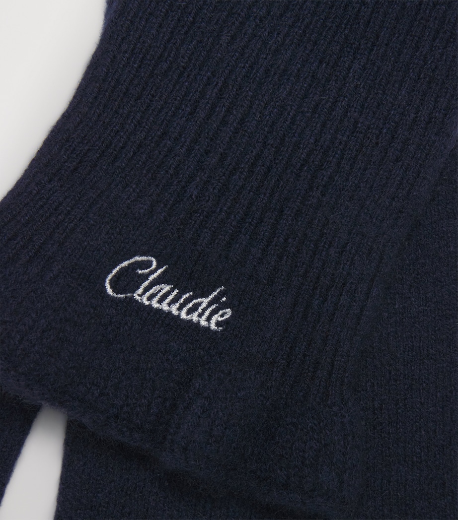 Cashmere-Blend Logo Gloves NAVY Image 2
