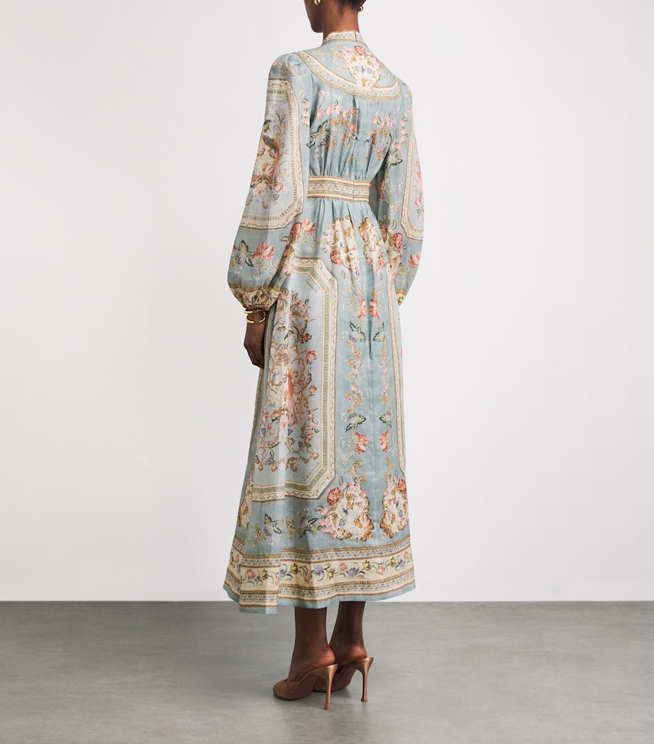 Zimmermann Womens Linen Floral Roselight Midi Dress Btpf Blu Tpstry Flrl Image 4