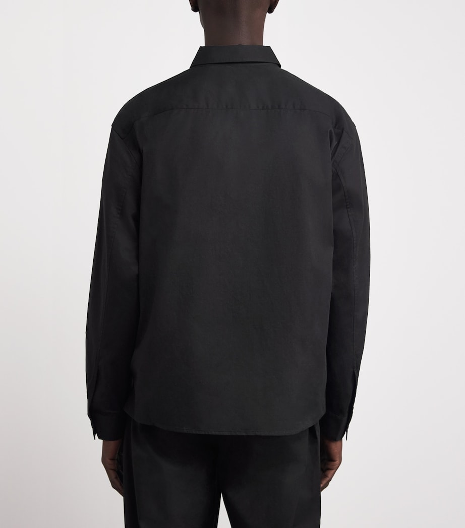 Cotton Patch-Pocket Overshirt WASHED BLACK Image 5
