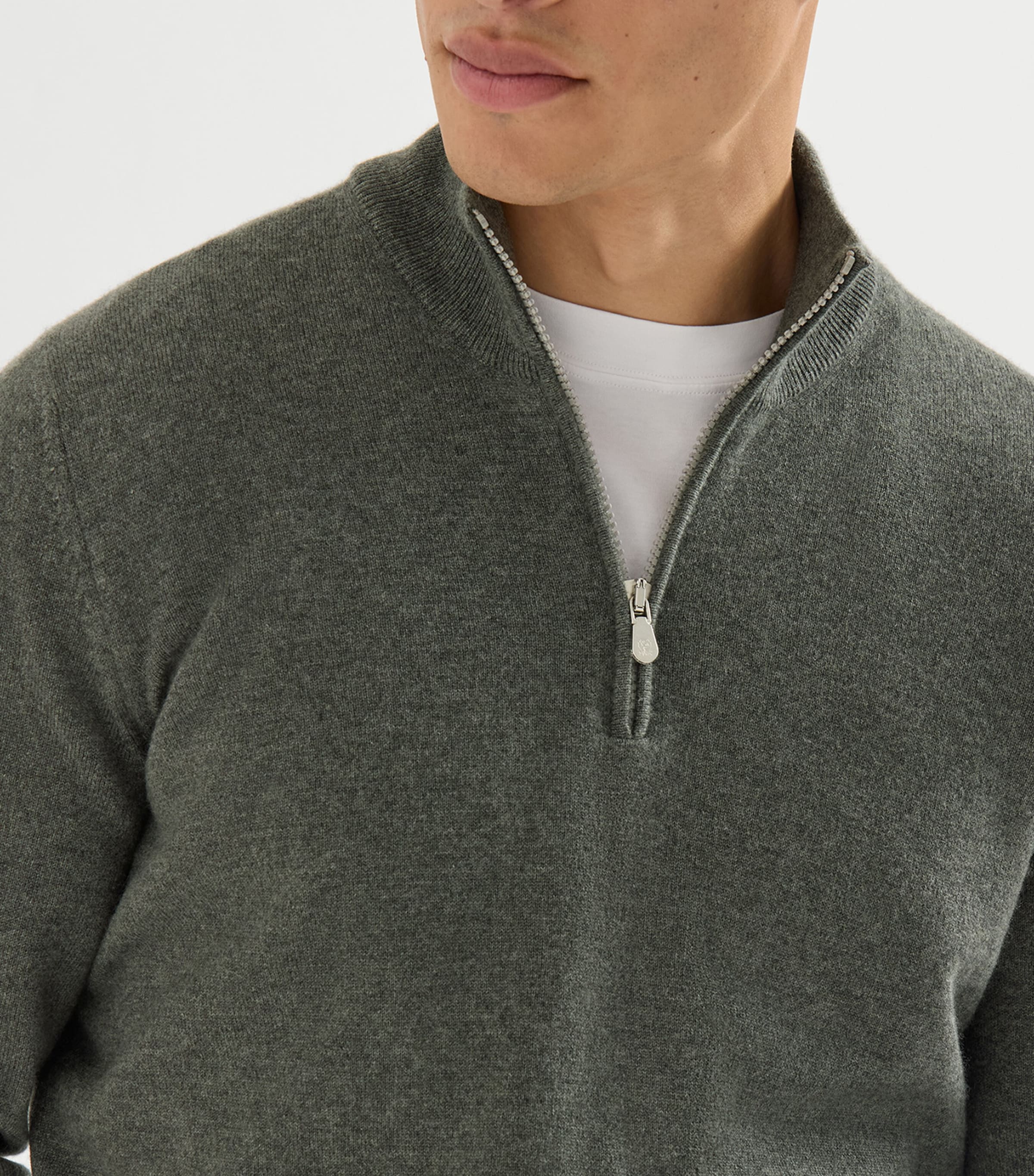 Brunello Cucinelli Mens Cashmere Half-Zip Sweater Image 6