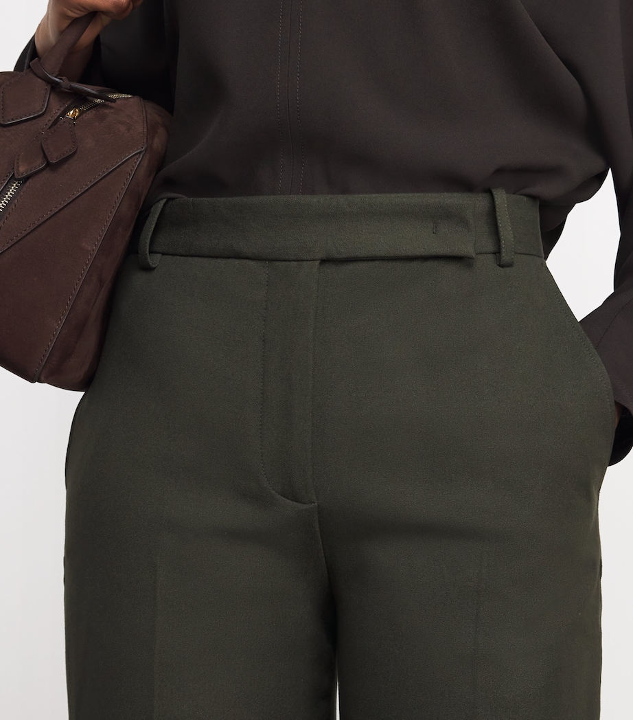 Joseph Womens Gabardine Yukio Wide-Leg Trousers Palm Leaf Image 6