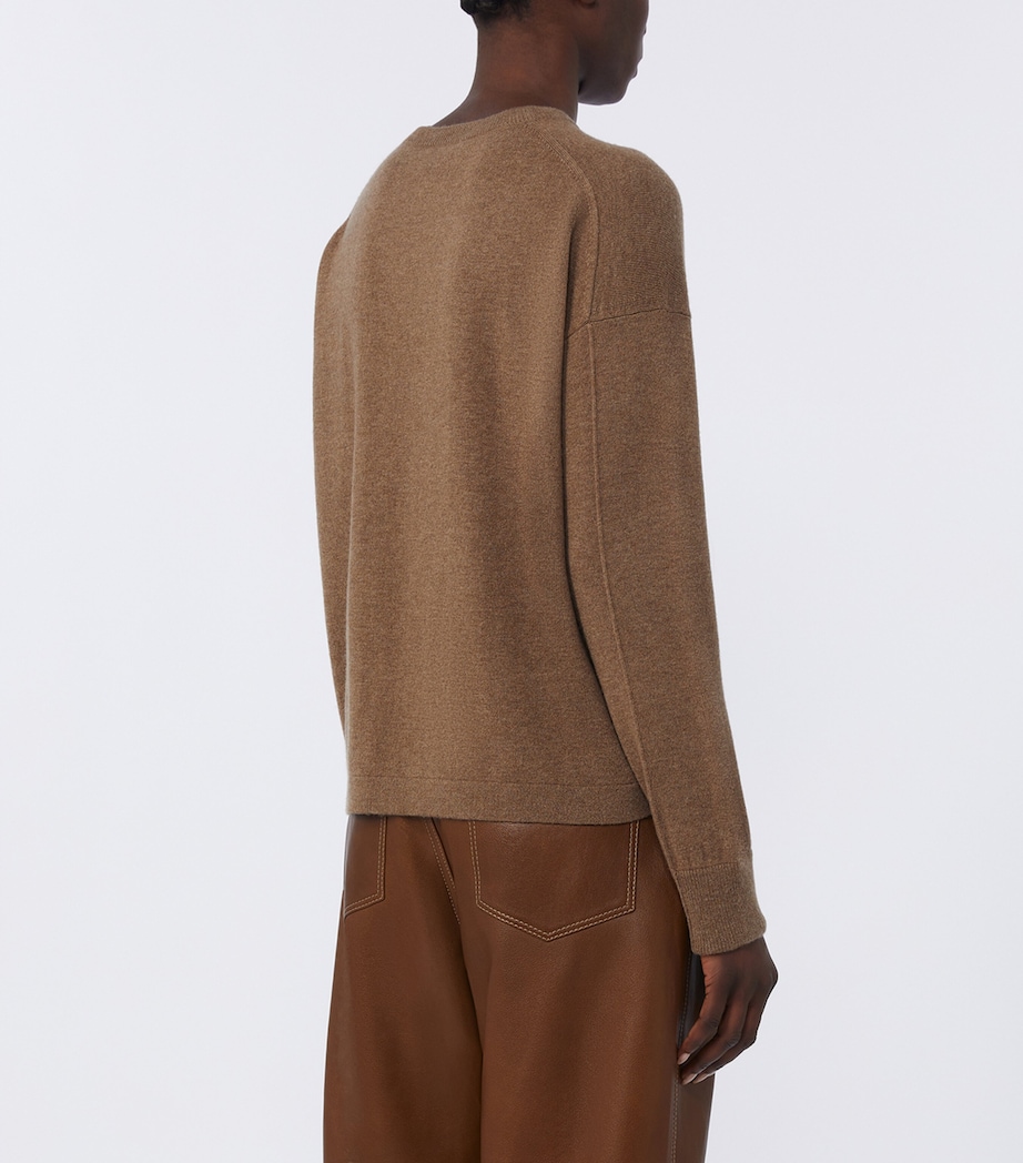 Max Mara Womens Virgin Wool-Cashmere Sweater Mud Image 4