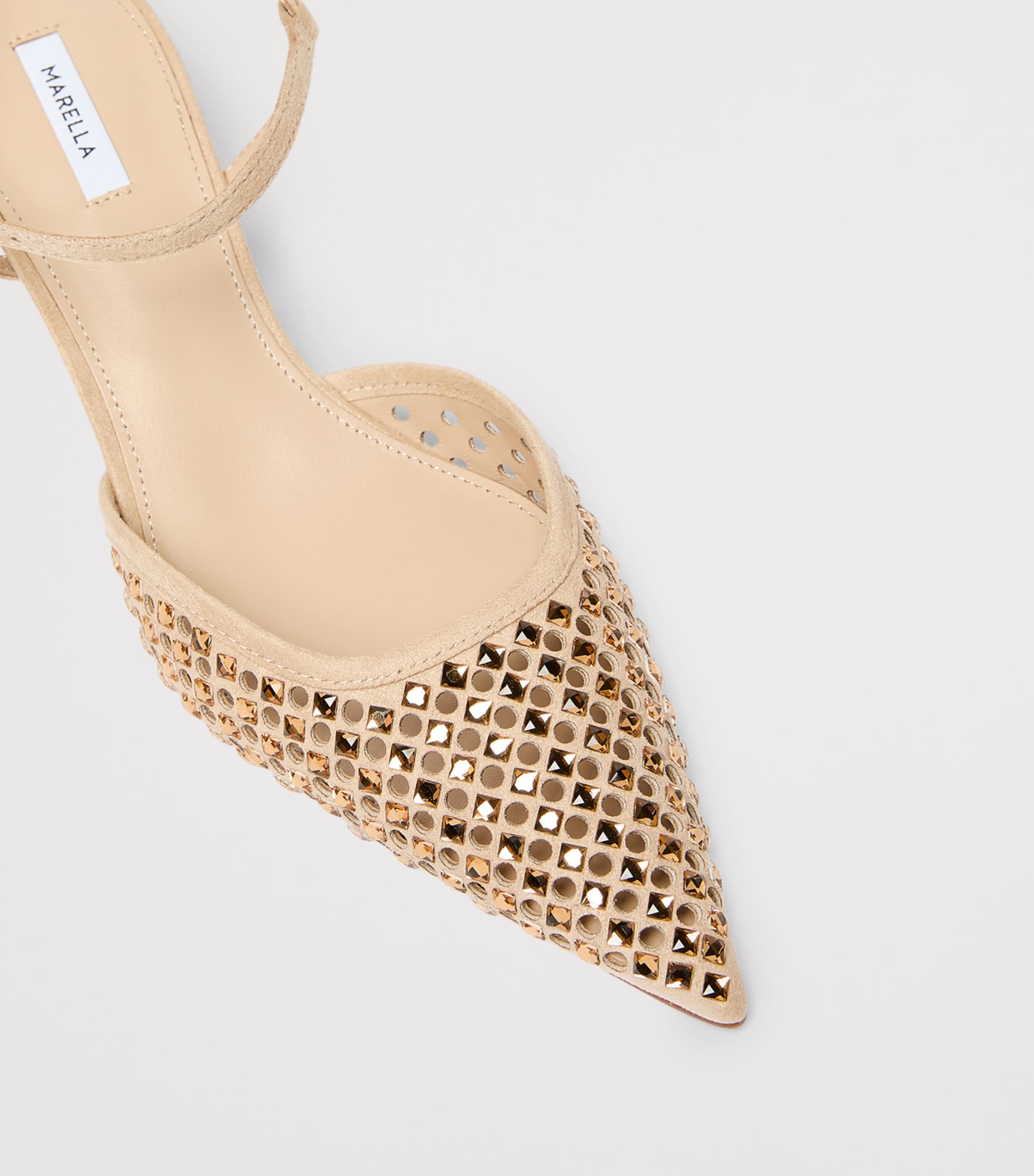 Marella Embellished Slingback Heels 50 Camel Image 7