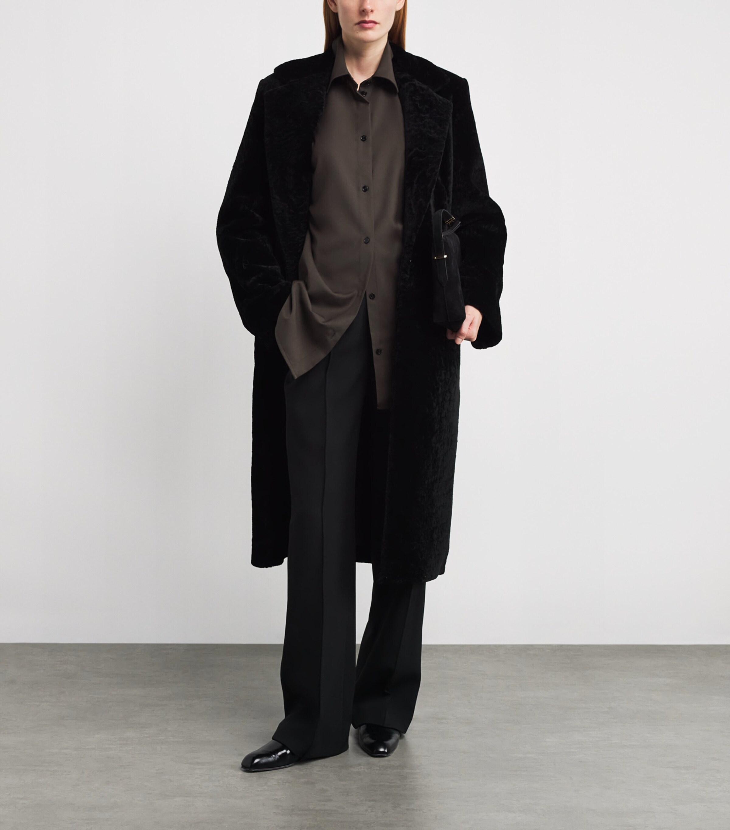 Wool Tie-Cuff Shirt 273 PEPPER Image 2