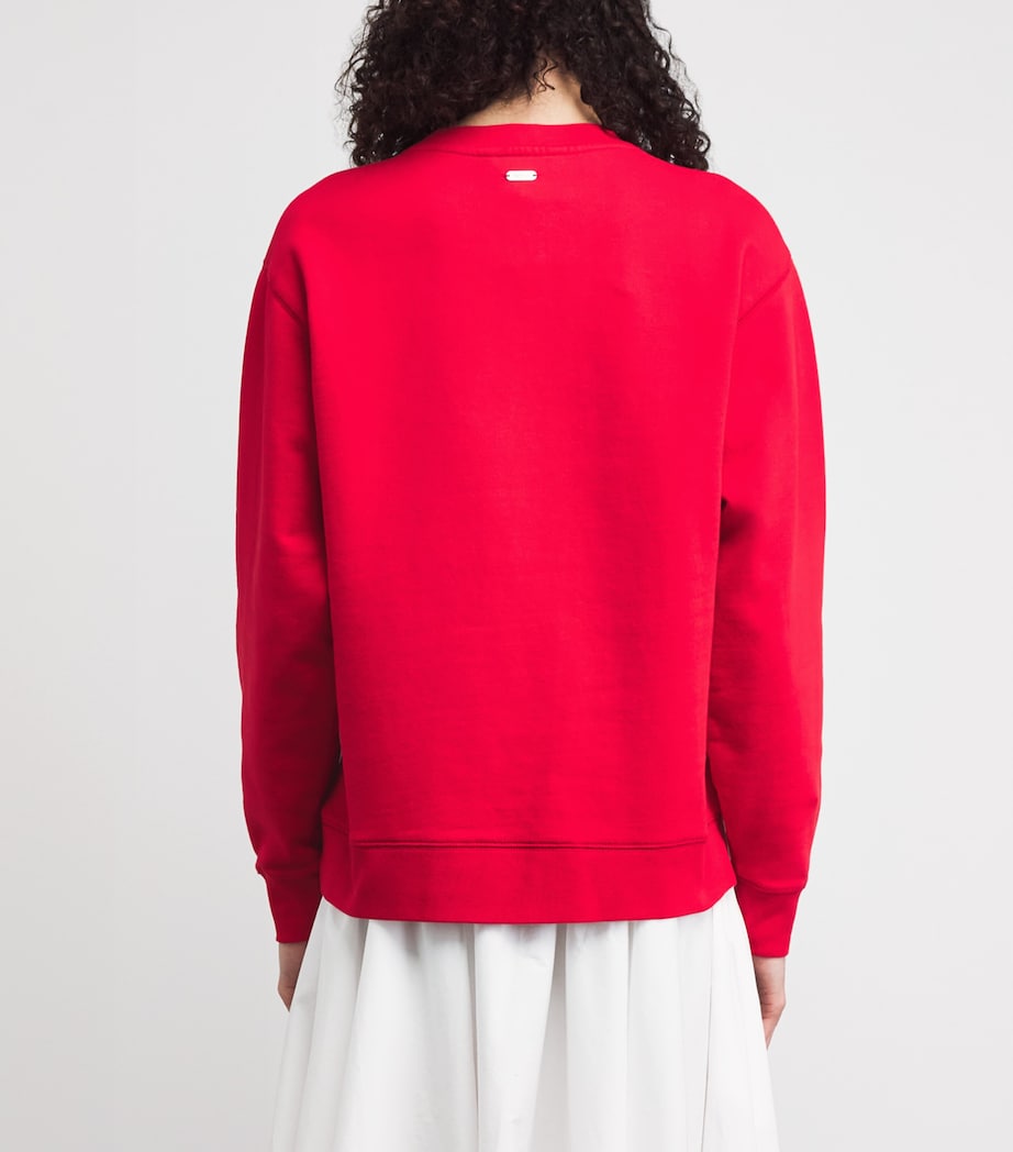 Barbour Womens Logo Hartland Sweatshirt Poppy Red Image 5