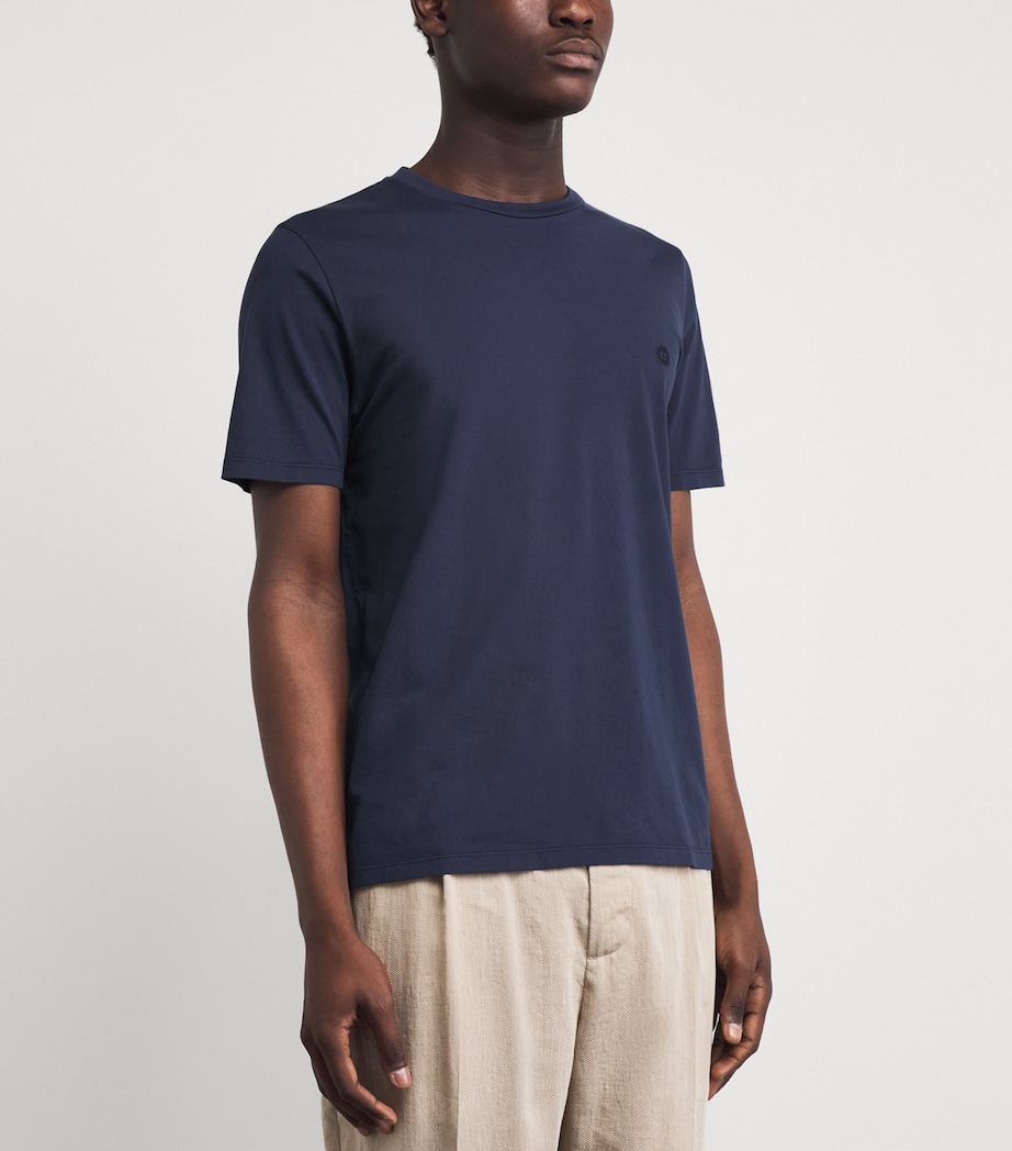 Harrods Mens Cotton T-Shirt Navy Image 4