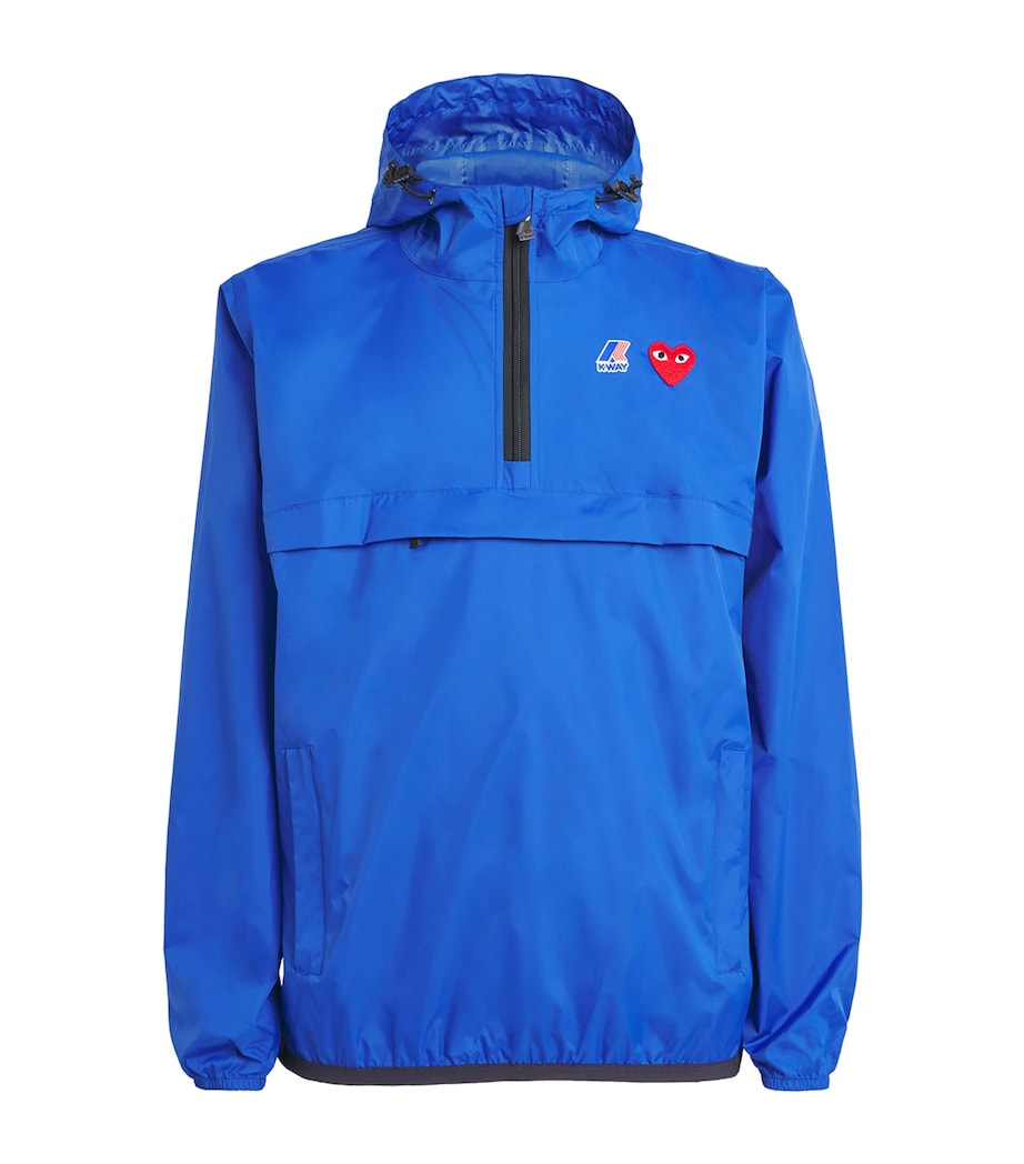 x K-Way Nylon Water-Resistant Half-Zip Jacket BLUE Image 1