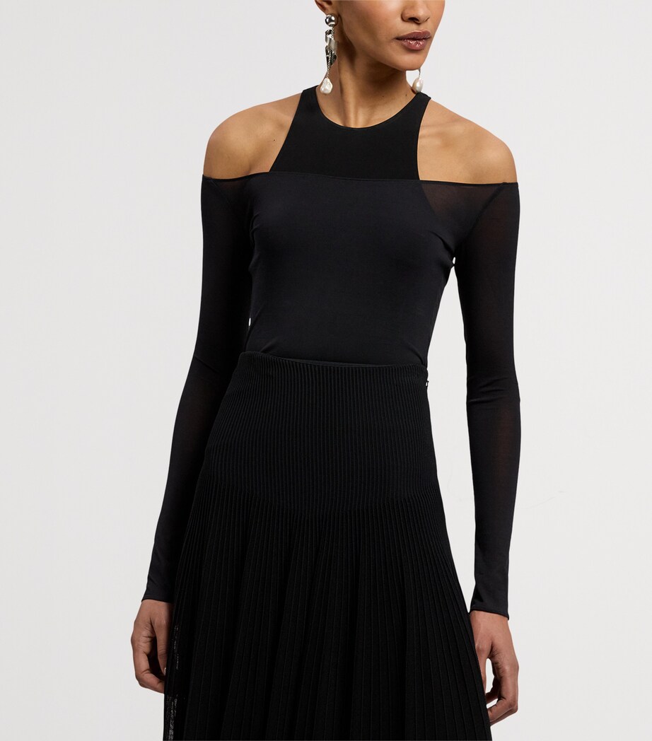 Ralph Lauren Collection Womens Mulberry Silk Layered Maxine Top Black Image 9