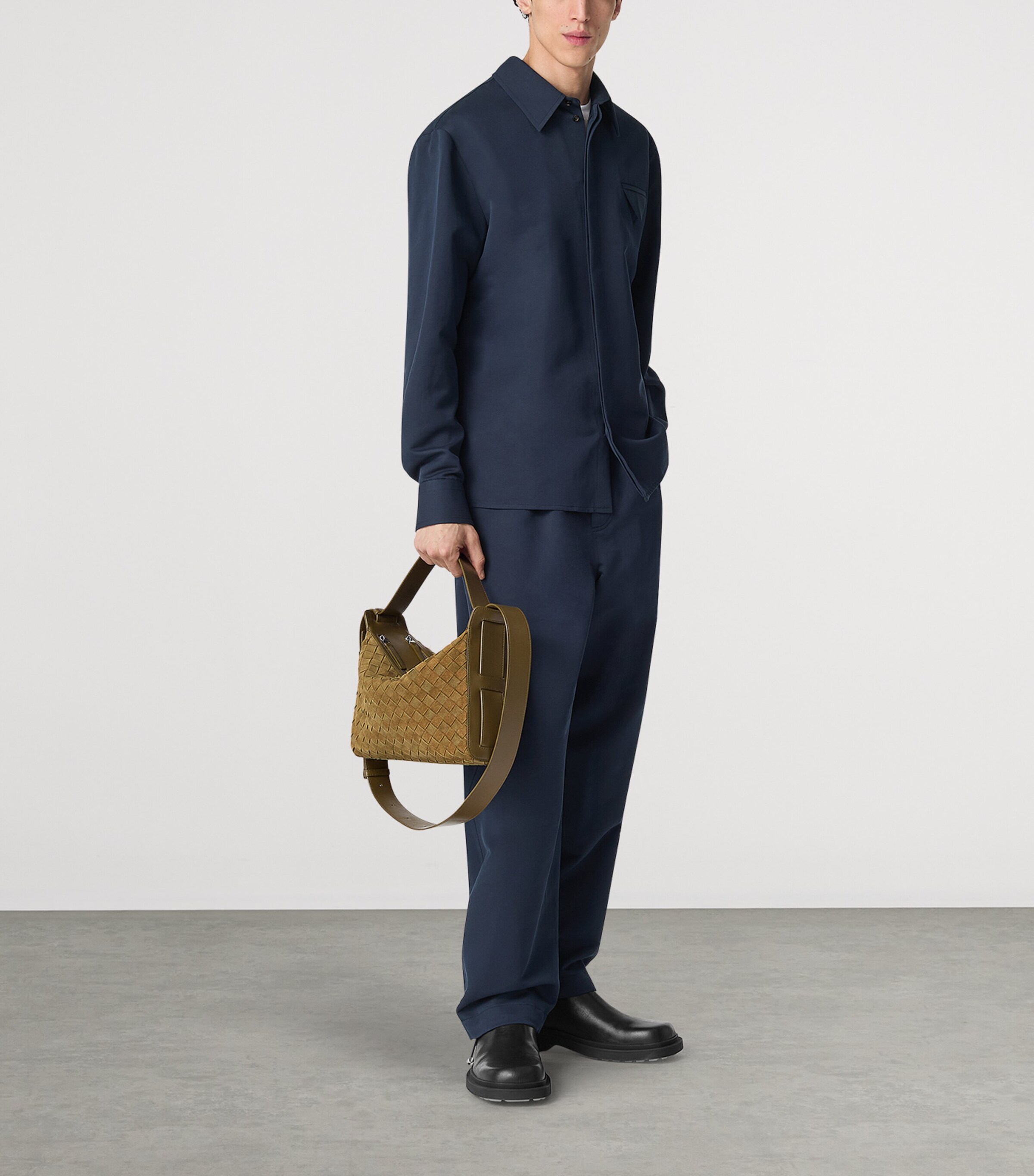 Suede Intrecciato Tribeca Cross-Body Bag 2877 Image 2