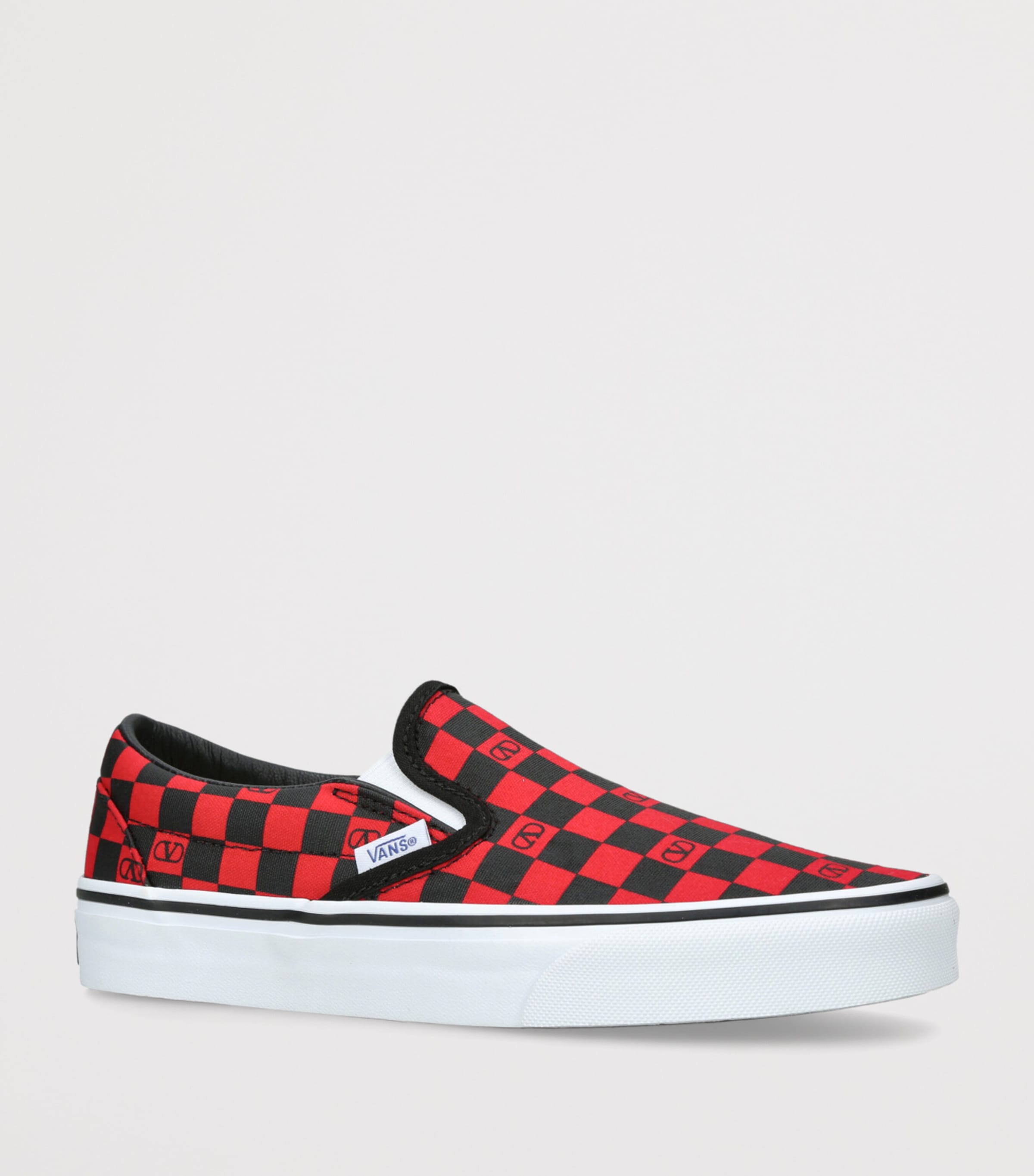 Valentino Garavani x Vans Canvas Checkerboard Slip-On Sneakers Red Comb Image 3