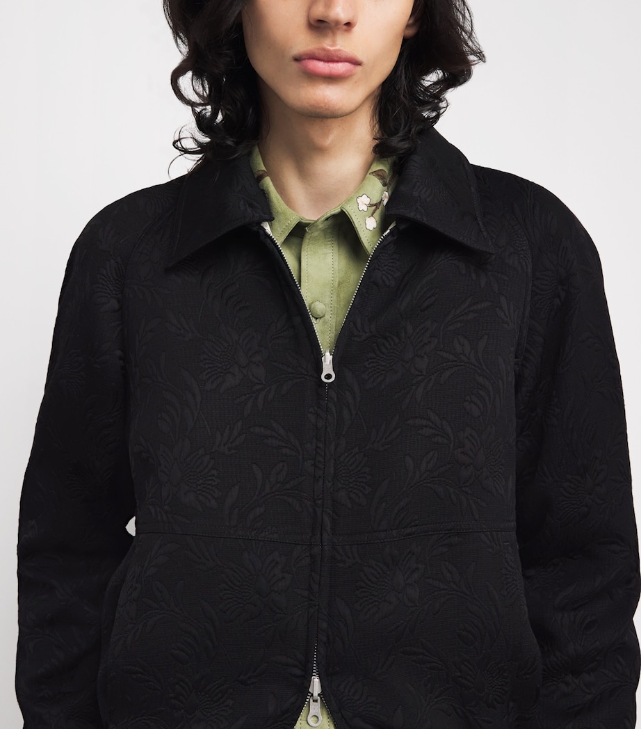 DRIES VAN NOTEN Mens Floral Jacquard Reversible Jacket Black Image 6