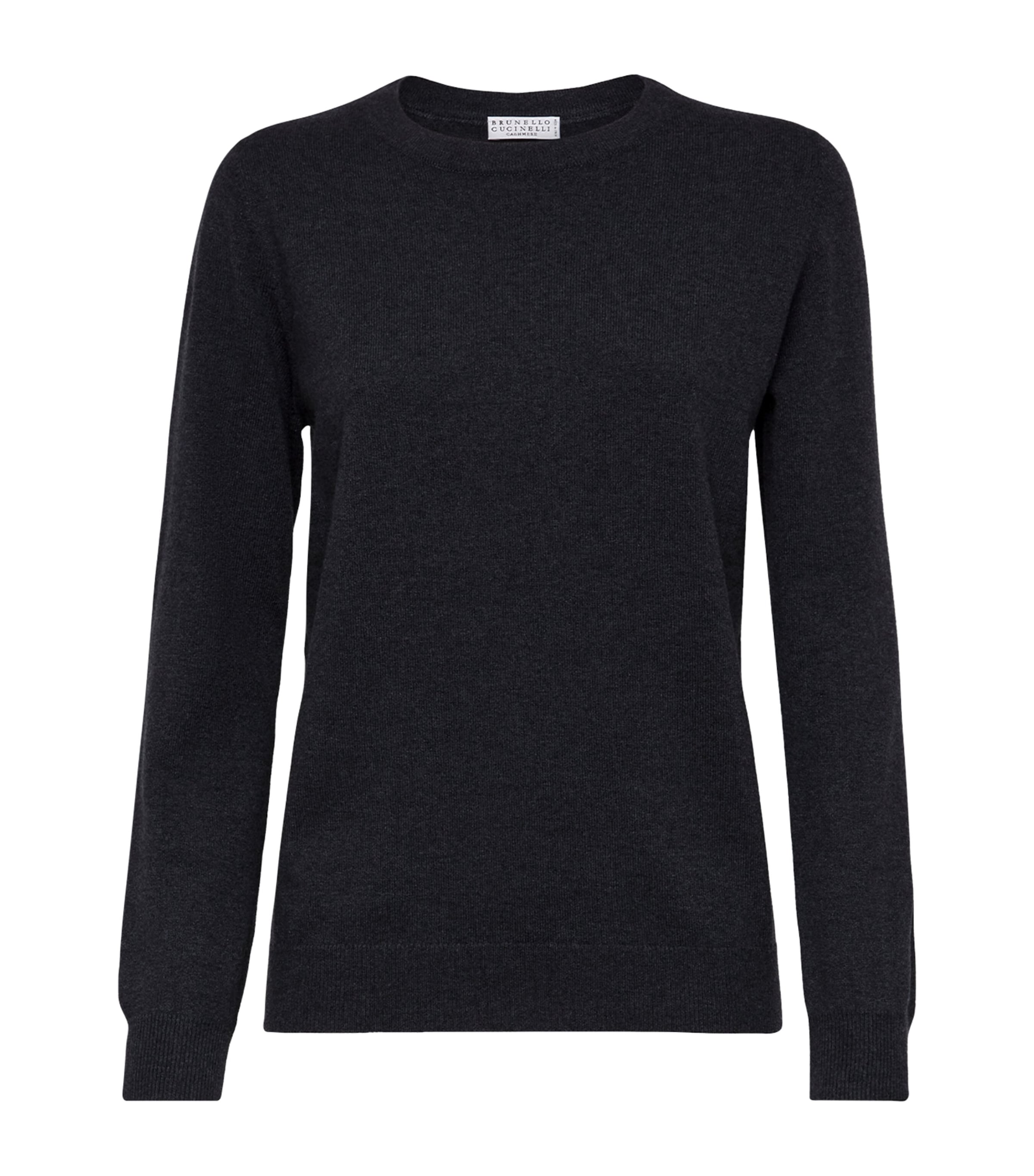 Brunello Cucinelli Cashmere Monili-trim Sweater In Black
