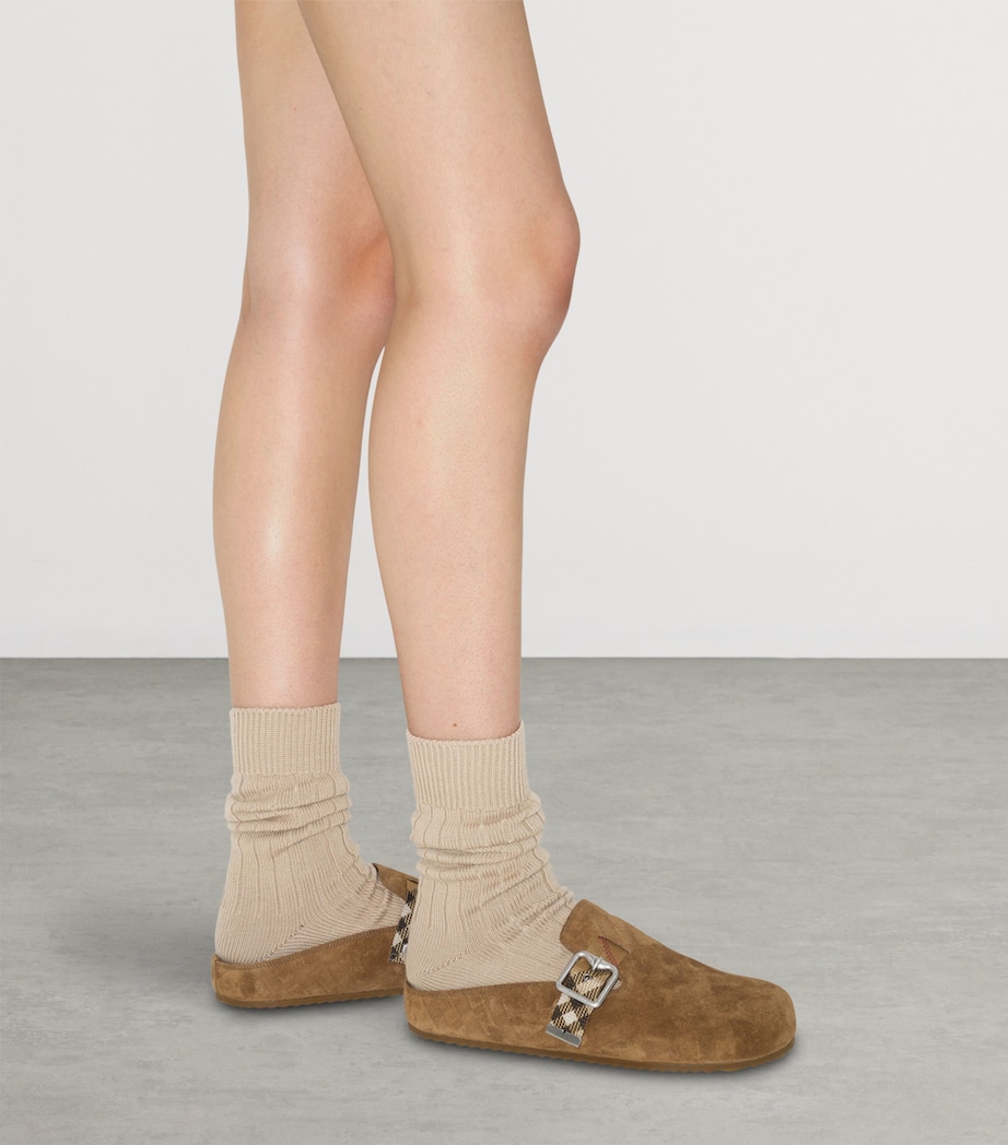 Suede Check-Trim Urchin Clogs JUTE Image 7