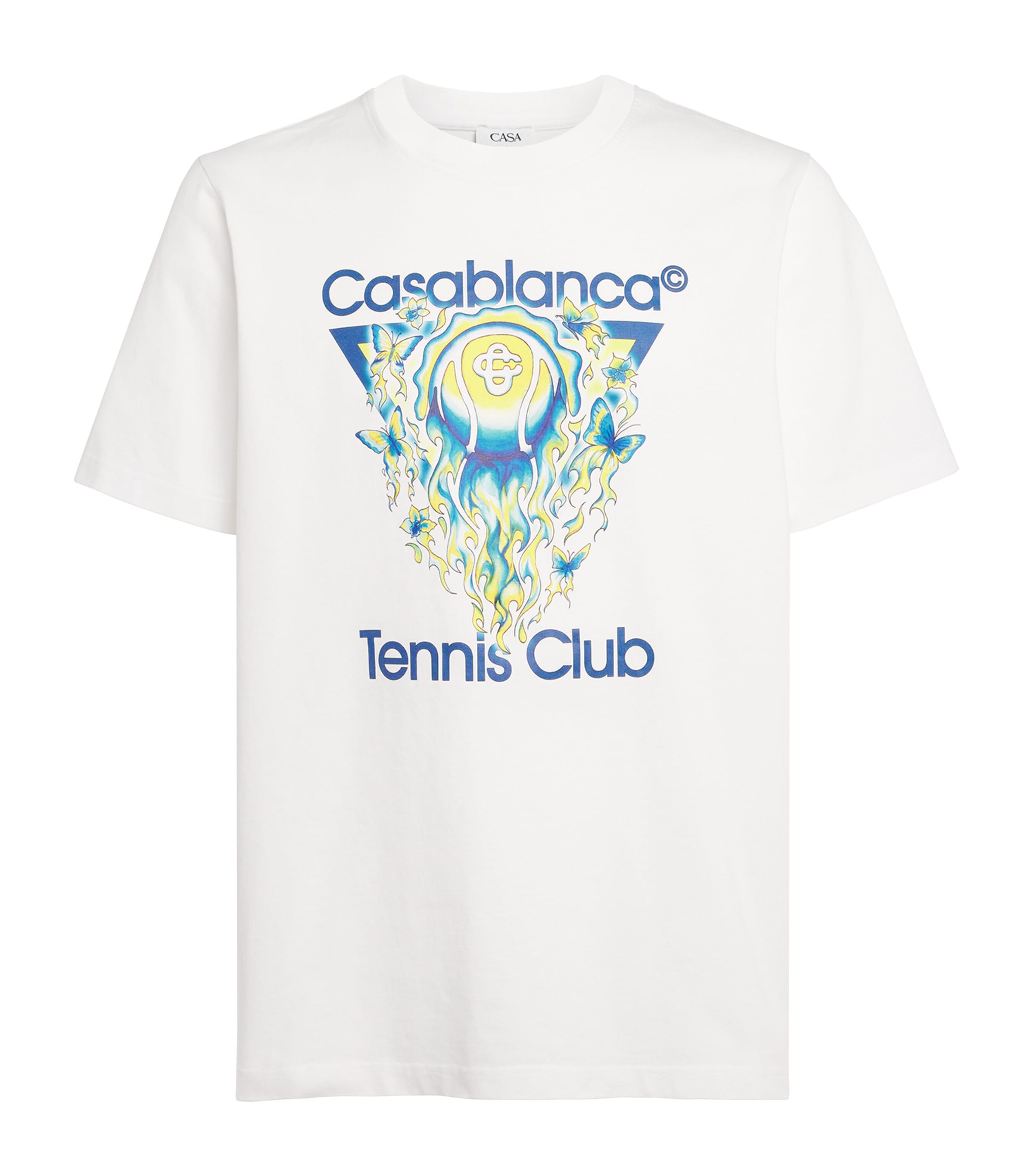 Casablanca Classic Fit Tennis Club Icon Organic Cotton Graphic T-shirt In White