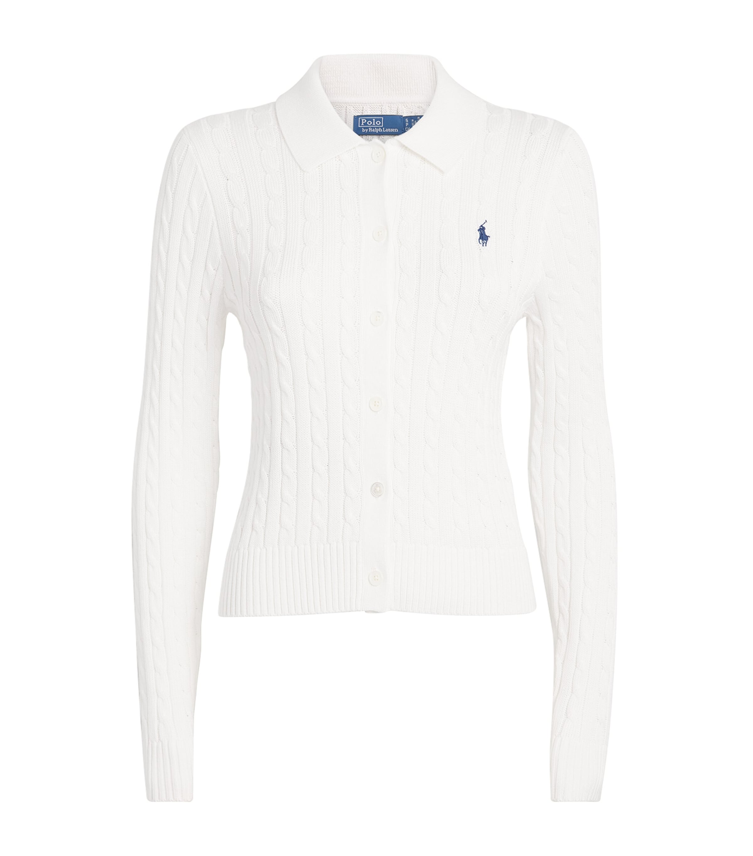 Polo Ralph Lauren Cotton Cable-knit Polo Shirt In White