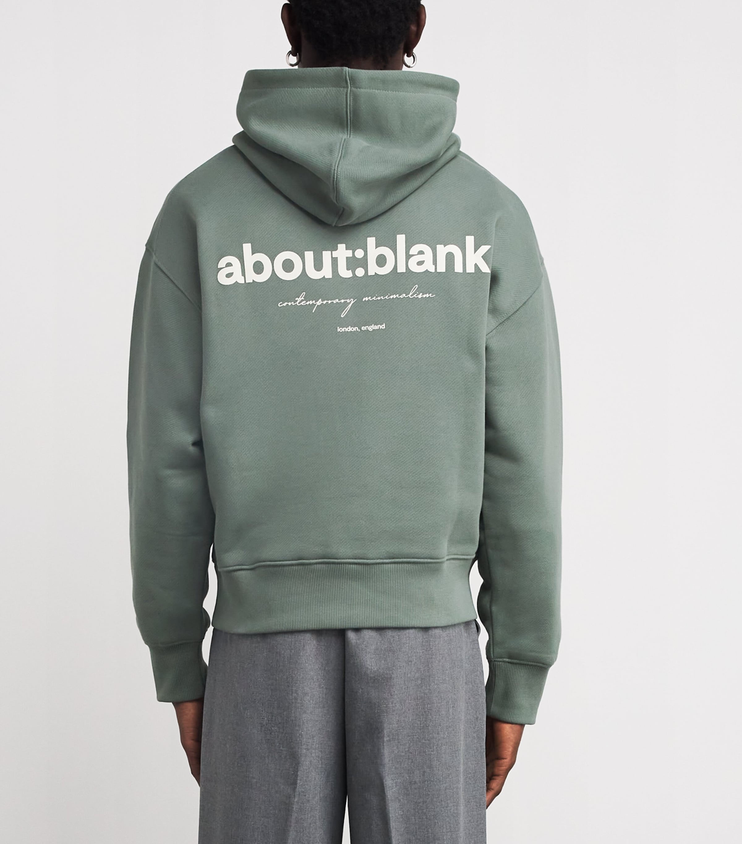 Cotton Logo Hoodie SAGE/ECRU Image 4