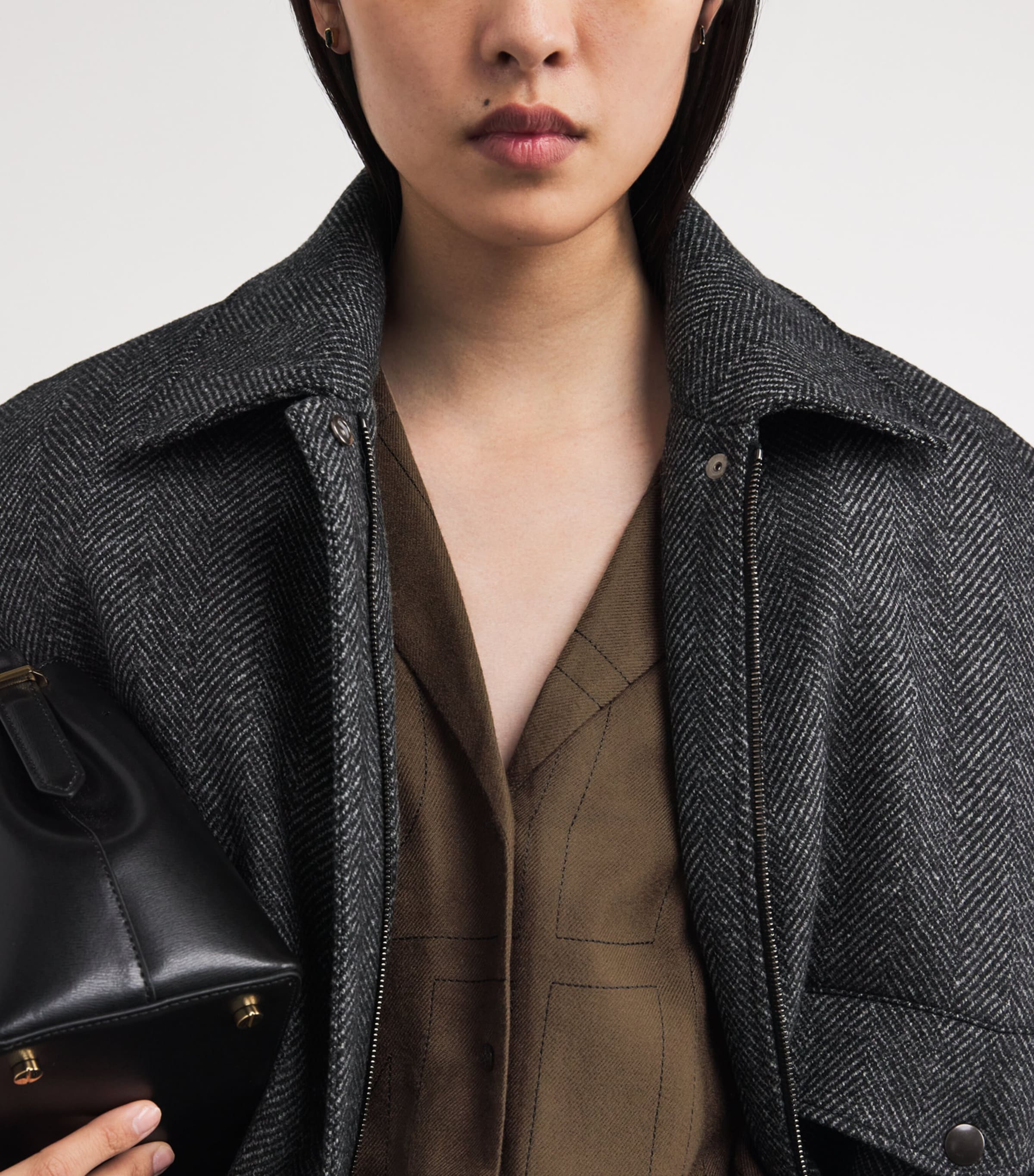 Modal Flannel Monogram Shirt 034 DARK BROWN Image 6