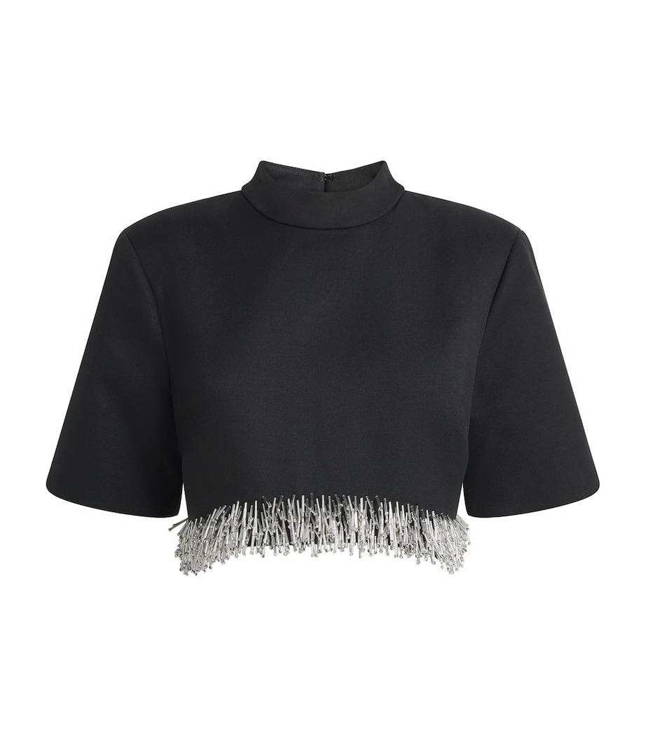 Embellished Jalen Crop Top BLACK Image 1