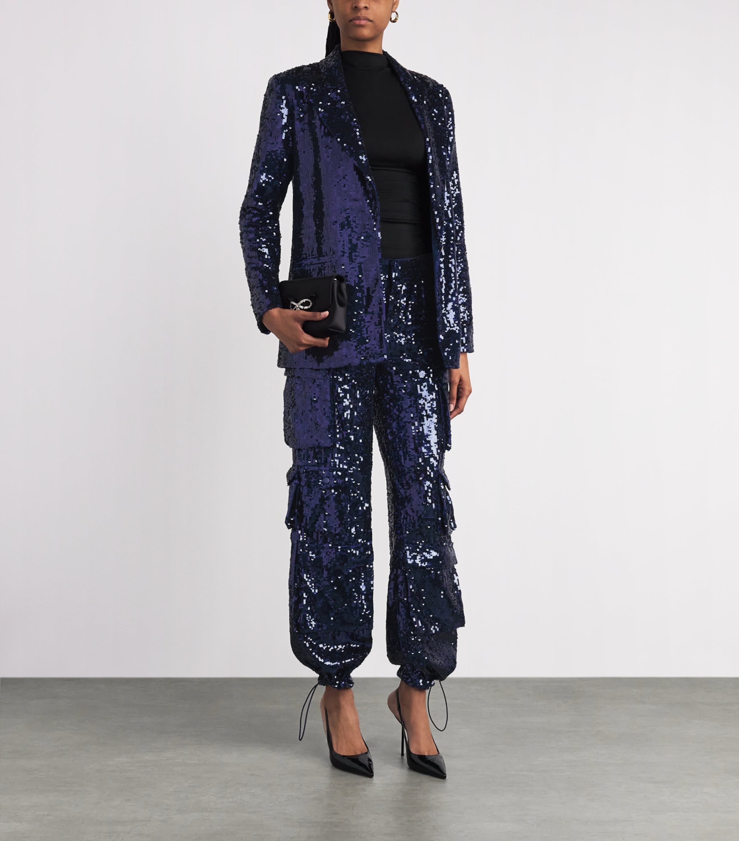 Sequin Quincy Blazer B401 MIDNIGHT BLUE Image 2