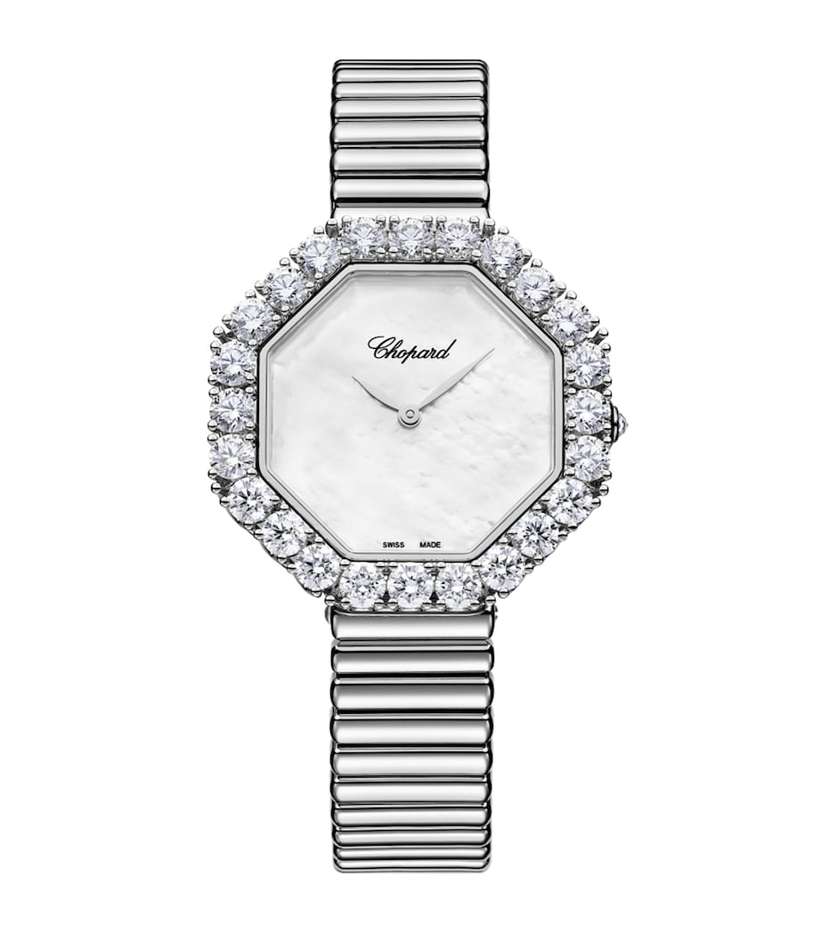 White Gold and Diamond Octagonal L'Heure du Diamant Watch 32mm 18K WHITE GOLD Image 1